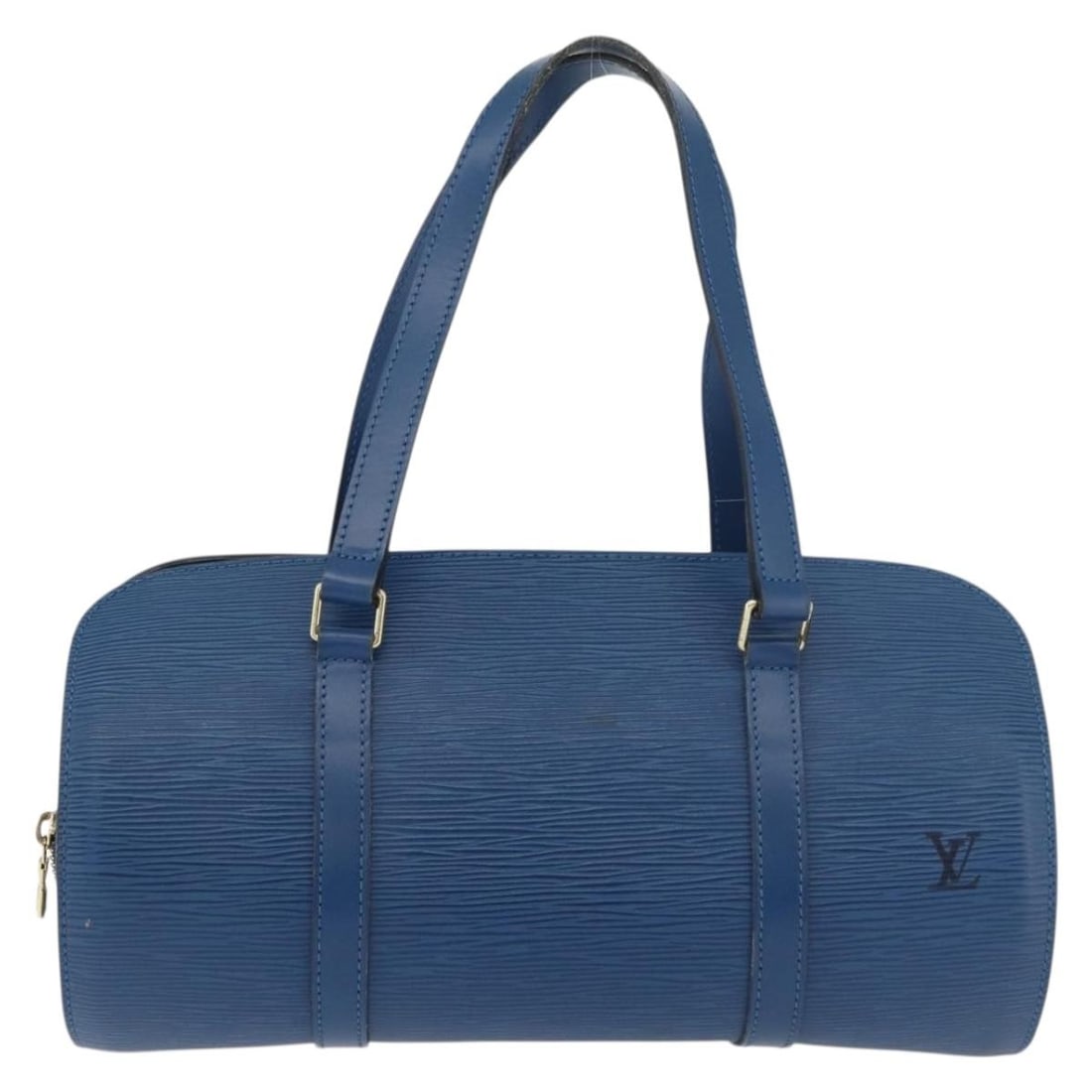 Louis Vuitton Soufflot Epi Leather Blue Handbag: Louis Vuitton Soufflot Epi Leather Blue Handbag This Louis Vuitton Soufflot Handbag is crafted from blue Epi leather and designed for women. The bag features a structured silhouette with a spacious in