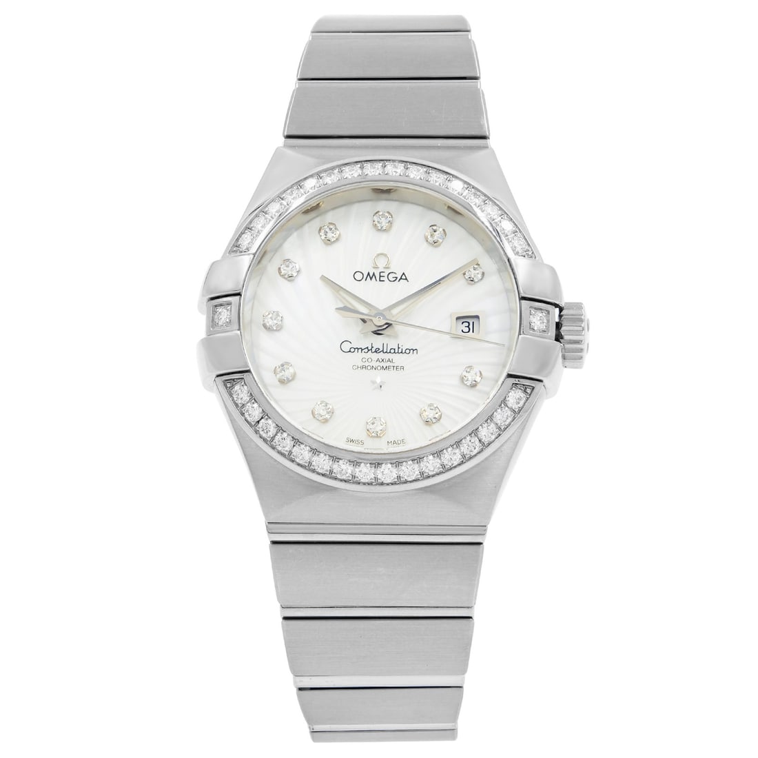 OMEGA Constellation Ladies Watch 123.55.31.20.55.003 White Gold Diamond Dial: OMEGA Constellation Ladies Watch 123.55.31.20.55.003 White Gold Diamond Dial The Omega Constellation Ladies Watch 123.55.31.20.55.003 is a stunning luxury timepiece, beautifully crafted from white gol