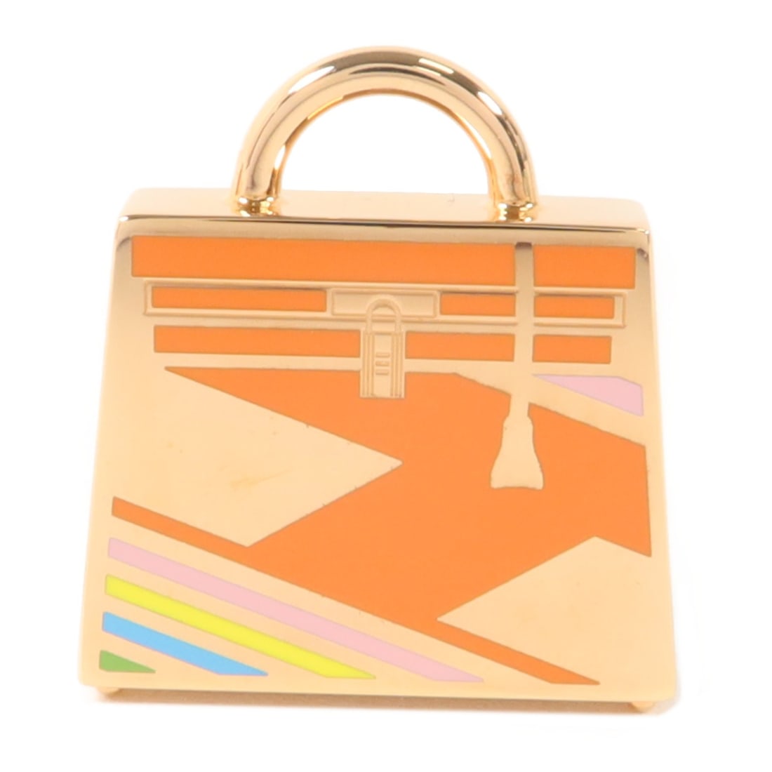 Hermes Kelly Laque Pink Gold Tone Charm (1 of 14)