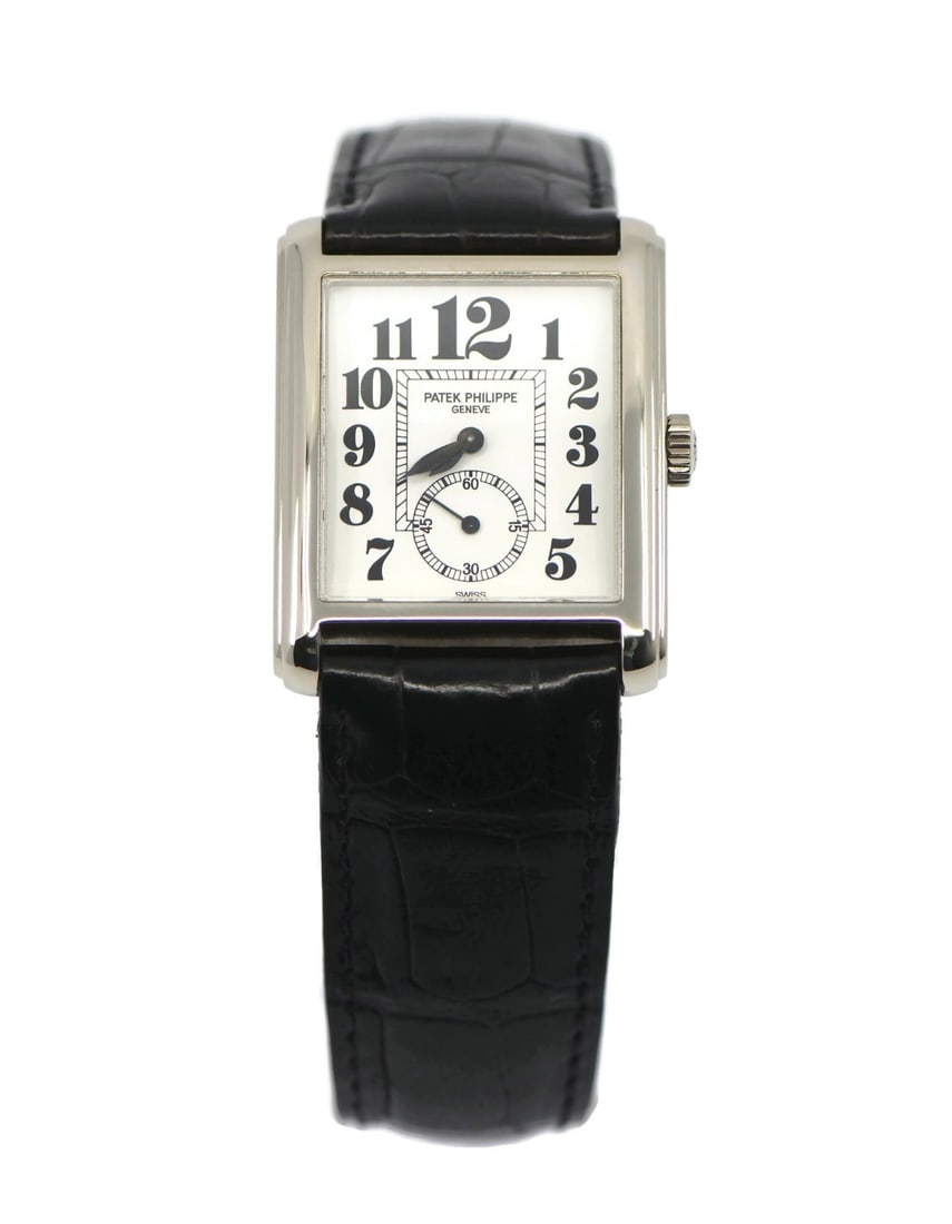Patek Philippe Gondolo 18K White Gold Watch 5014G Authentic: Patek Philippe Gondolo 18K White Gold Watch 5014G Authentic Discover the elegance of the Patek Philippe Gondolo wristwatch, a stunning timepiece crafted from 18K white gold. This model features a clas