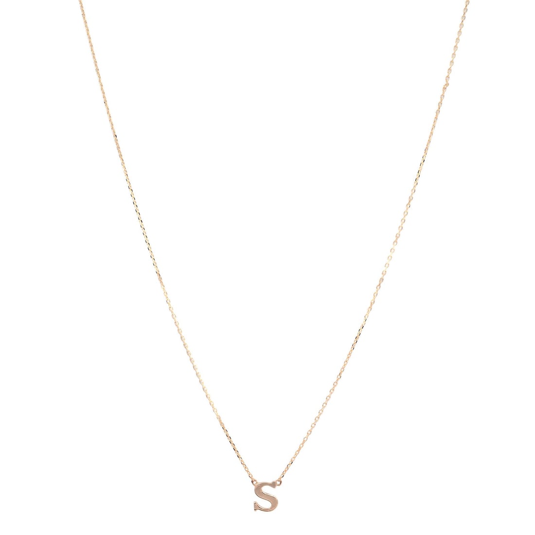 Rachel Koen 14k Yellow Gold Adjustable S Pendant Necklace 16 Inches: Rachel Koen 14k Yellow Gold Adjustable S Pendant Necklace 16 Inches This elegant 'S' letter pendant chain necklace by Rachel Koen is crafted from high-quality 14k yellow gold, providing a timeless add