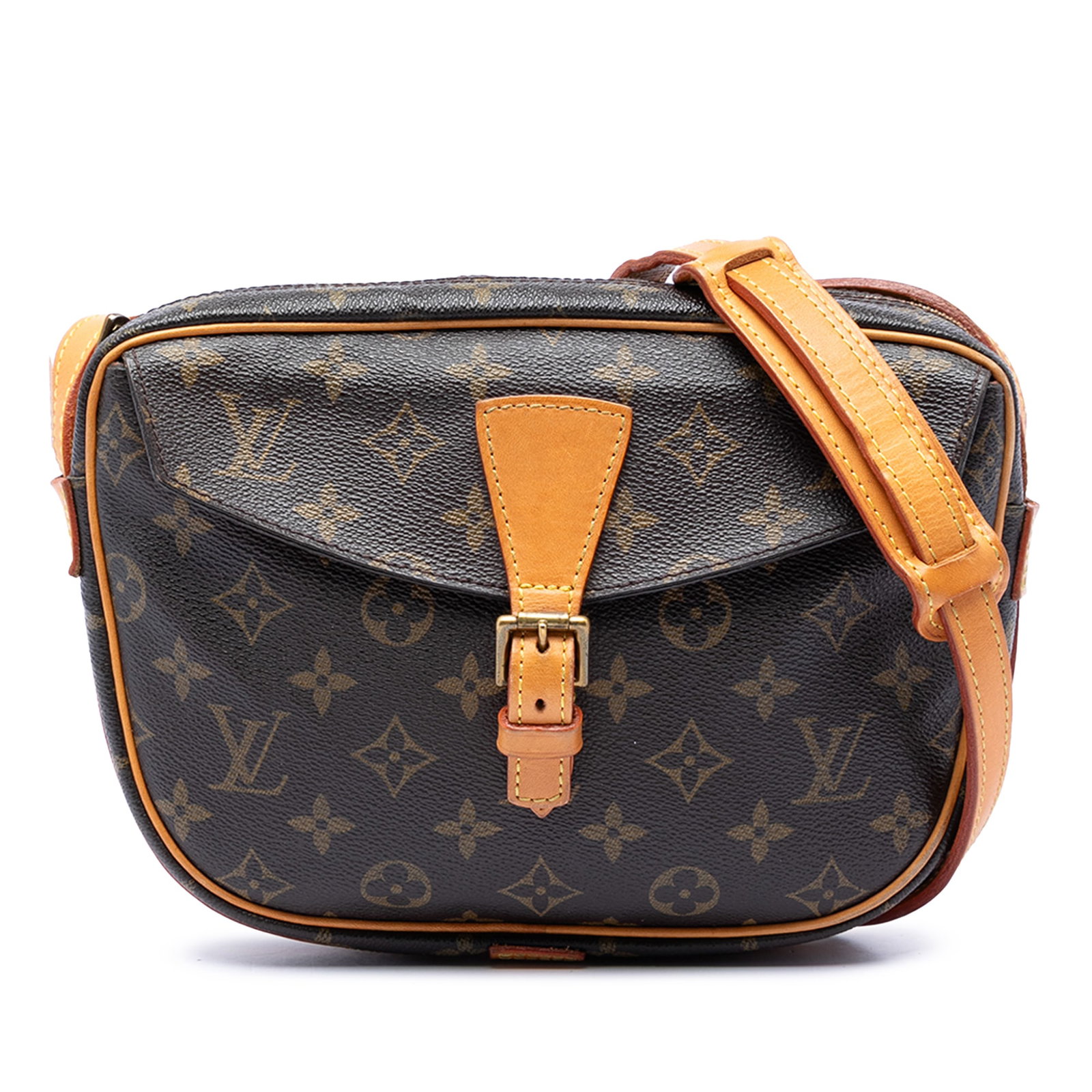 Louis Vuitton Jeune Fille MM Monogram Canvas Bag: Louis Vuitton Jeune Fille MM Monogram Canvas Bag This Louis Vuitton Monogram Jeune Fille MM features the iconic monogram canvas with vachetta leather trim and an adjustable flat vachetta leather strap