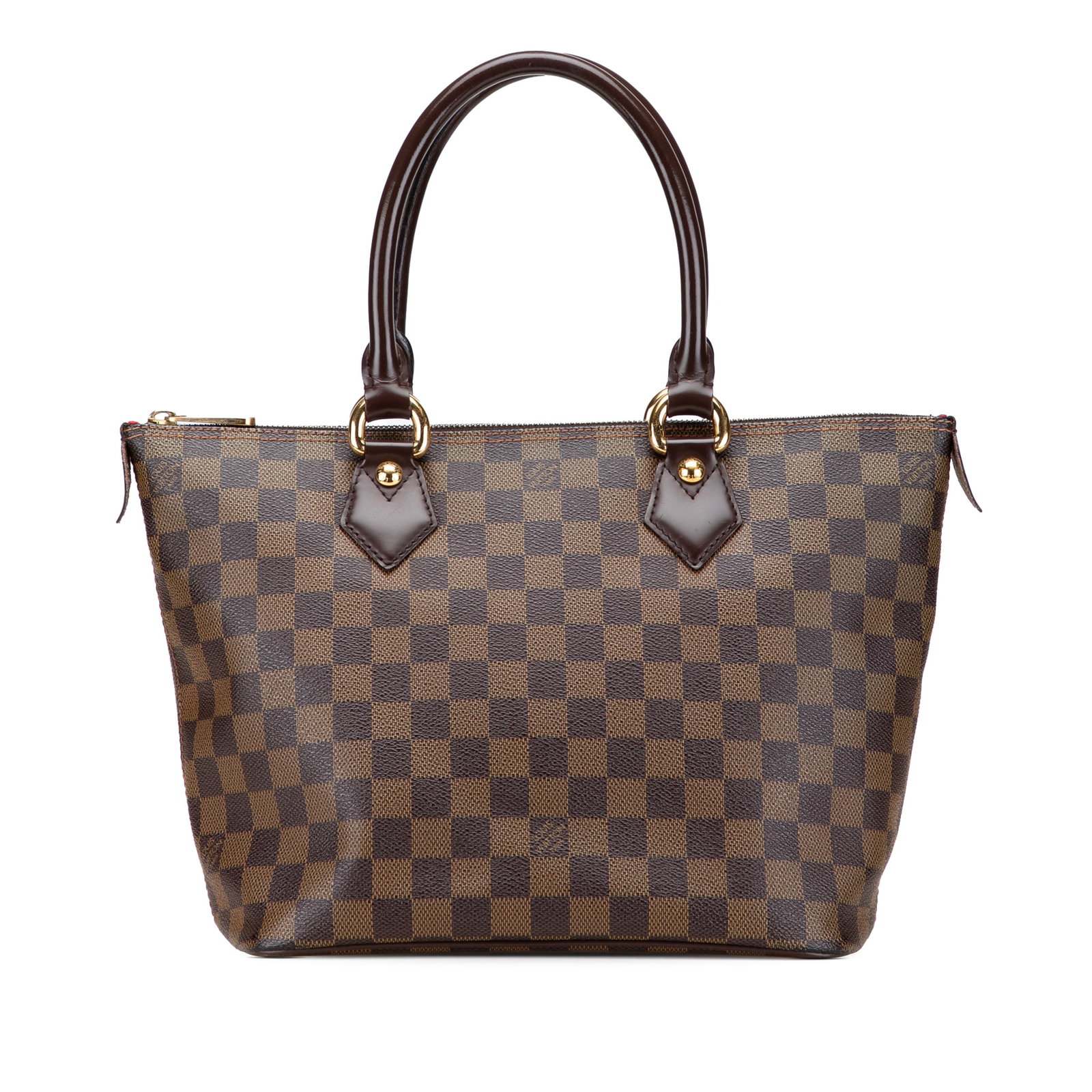 Louis Vuitton Damier Ebene Saleya PM Brown Canvas Bag: Louis Vuitton Damier Ebene Saleya PM Brown Canvas Bag The Louis Vuitton Damier Ebene Saleya PM is a stylish and practical handbag crafted from the iconic damier ebene canvas. This bag features rolled 