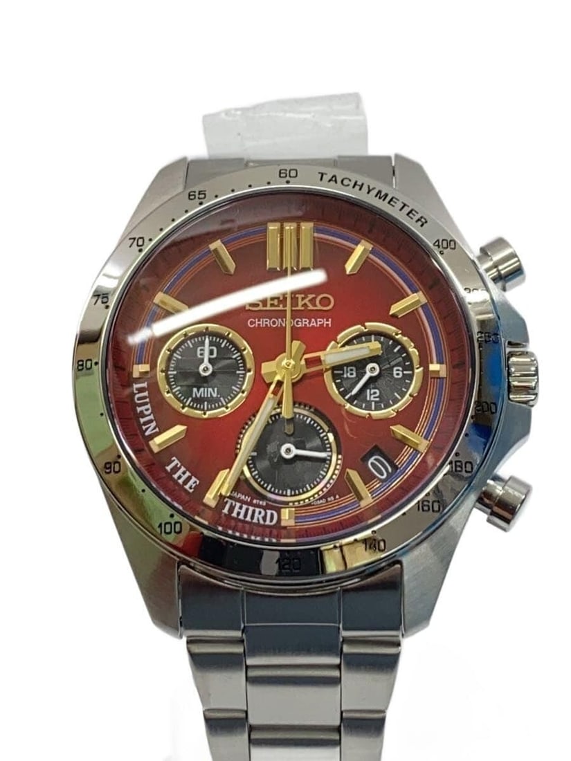 Seiko Lupin III Red Dial Chronograph Quartz Men's Wristwatch Limited 3000: Seiko Lupin III Red Dial Chronograph Quartz Men's Wristwatch Limited 3000 This SEIKO x Lupin III Red Jacket Design Chronograph is a limited edition men's wristwatch, with only 3,000 pieces available w