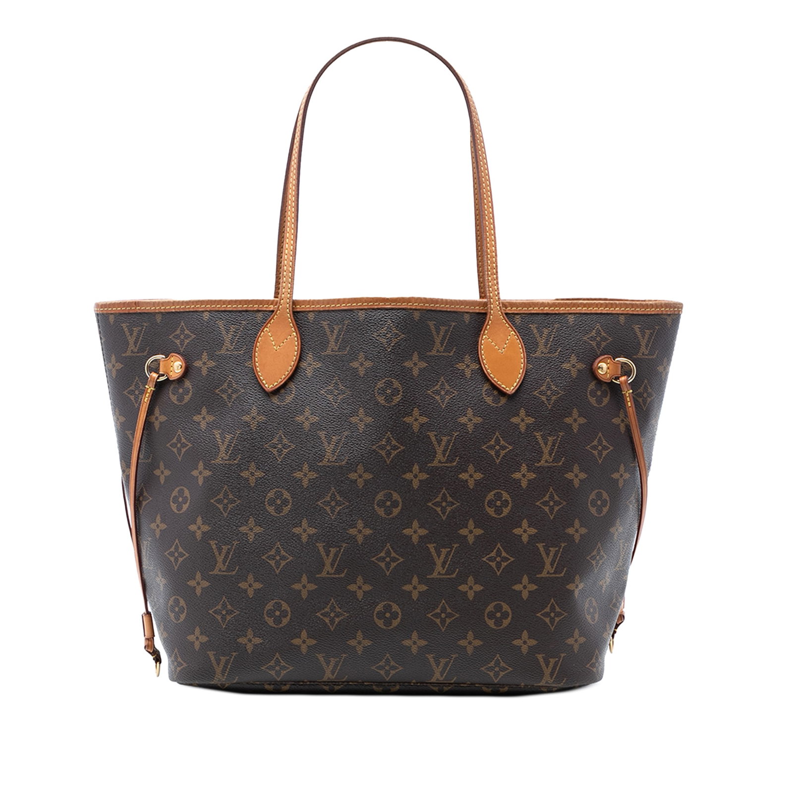 Louis Vuitton Neverfull MM Monogram Canvas Tote Bag: Louis Vuitton Neverfull MM Monogram Canvas Tote Bag This Louis Vuitton Monogram Neverfull MM features the signature monogram canvas with vachetta leather trim and flat vachetta leather handles. The ba