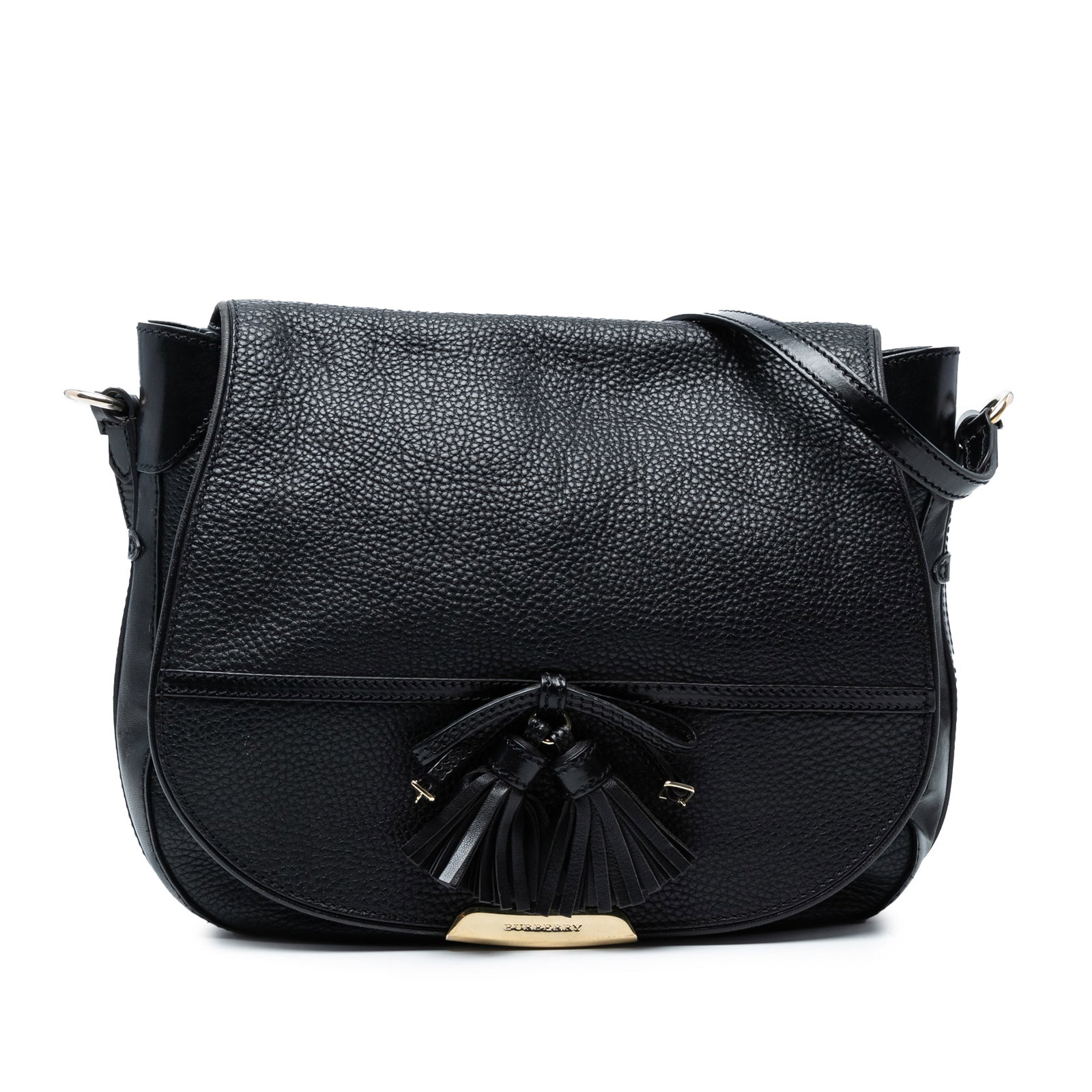 Burberry Black Grained Leather Maydown Shoulder Bag Italy: Burberry Black Grained Leather Maydown Shoulder Bag Italy The Burberry Medium Grained Leather Maydown Shoulder Bag is a stylish accessory crafted from high-quality leather. This bag features an adjust
