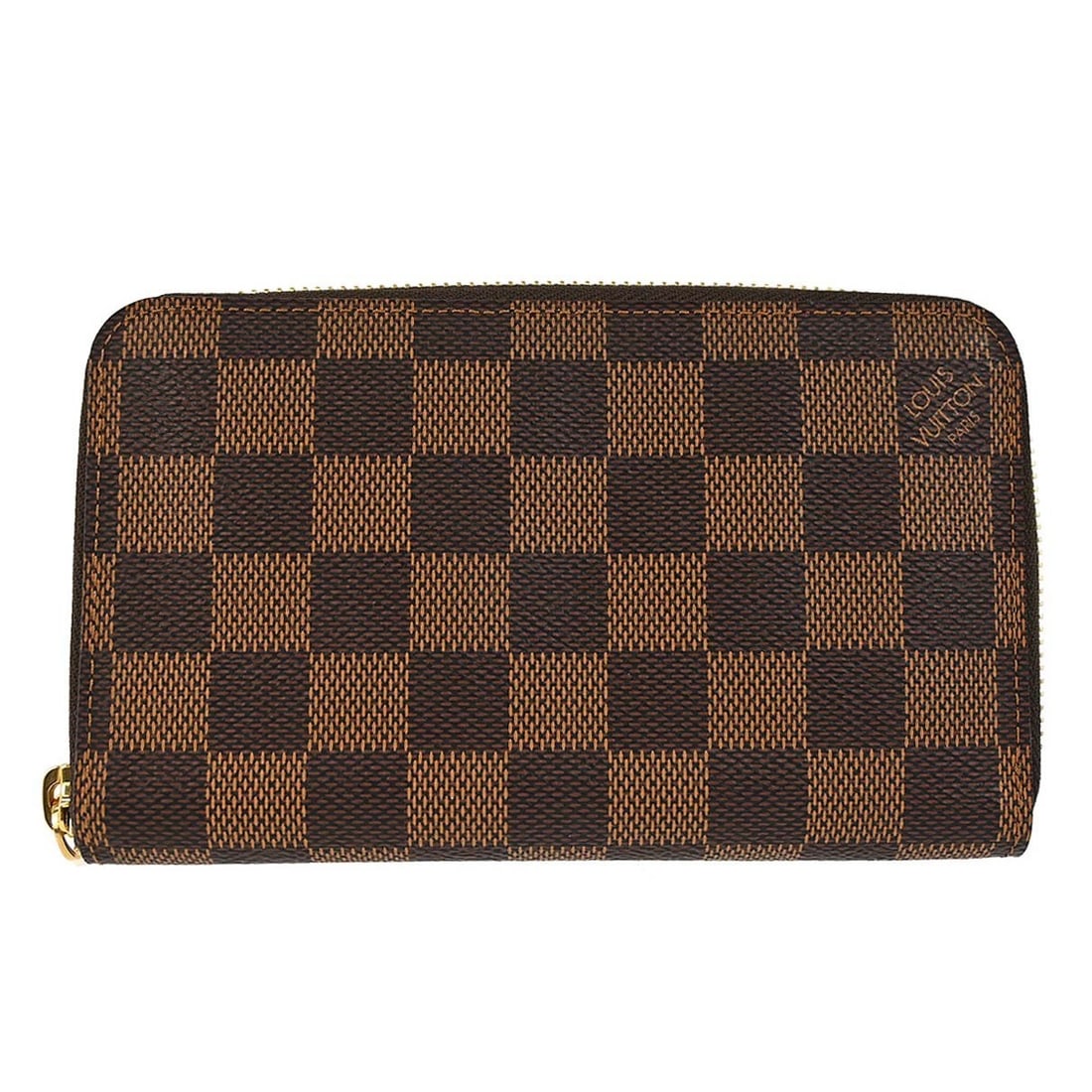 Louis Vuitton Damier Canvas Zip Around Brown Compact Wallet: Louis Vuitton Damier Canvas Zip Around Brown Compact Wallet This Louis Vuitton Damier Zippy Compact Wallet features the iconic check pattern in brown Damier canvas with leather trim. Designed with a z