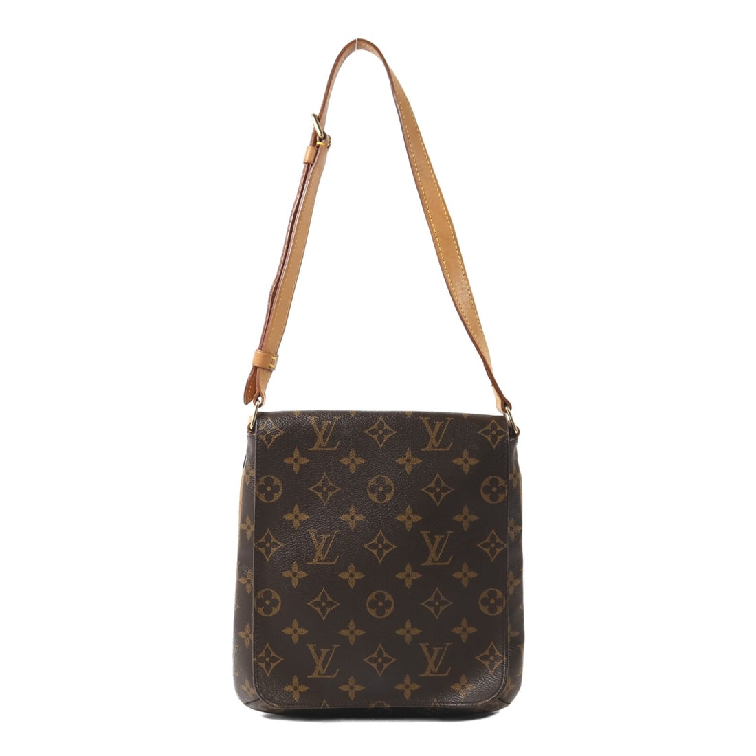Louis Vuitton Musette Salsa Monogram Canvas Shoulder Bag M51258 with Gold Hardware: Louis Vuitton Musette Salsa Monogram Canvas Shoulder Bag M51258 with Gold Hardware This Louis Vuitton Musette Salsa shoulder bag features the classic Monogram pattern in brown on PVC coated canvas. Th