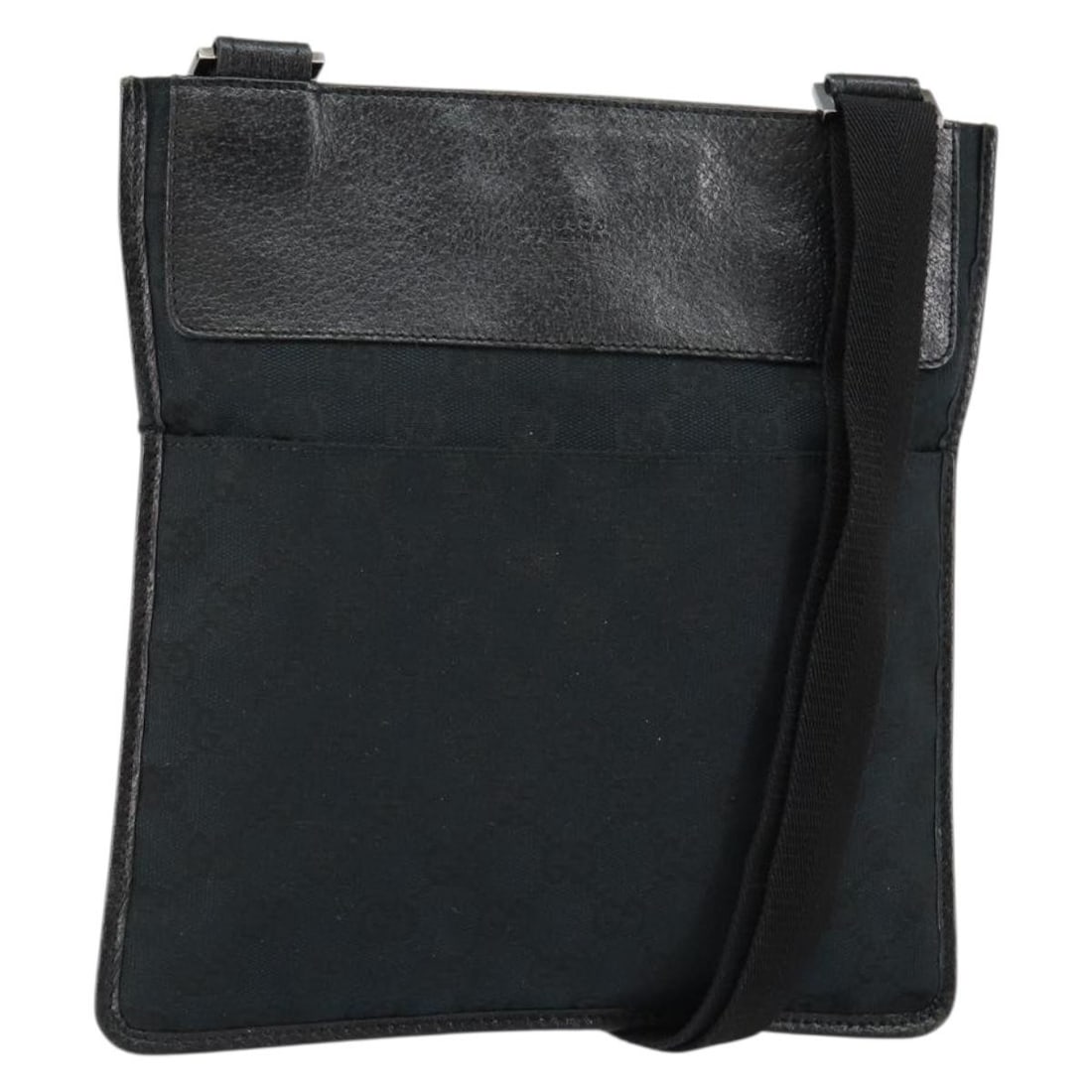 Gucci Black GG Canvas Women's Shoulder Bag Model 27639 Italy: Gucci Black GG Canvas Women's Shoulder Bag Model 27639 Italy This GUCCI GG Canvas shoulder bag features a black and silver color scheme and is crafted from signature GG canvas. Designed for women, it 