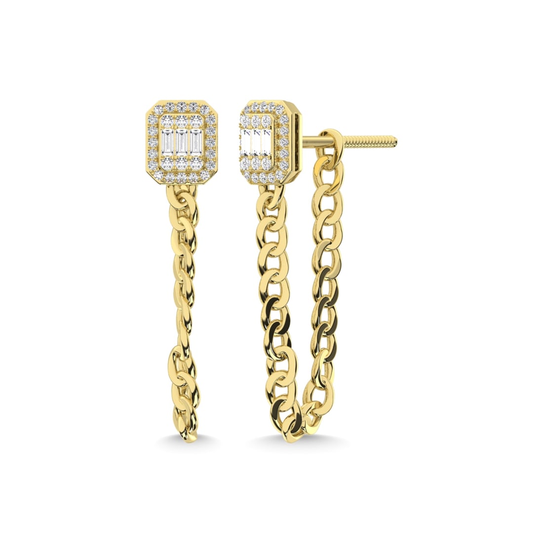 14K Yellow Gold Diamond 1/2 Ct.Tw. Cuban Earrings: 14K Yellow Gold Diamond 1/2 Ct.Tw. Cuban Earrings 14k Yellow Gold Stone Color: G-h Stone Clarity: I1 This item may take 2-5 weeks for shipping.PLEASE BE FULLY AWARE: The items in this auction are rate