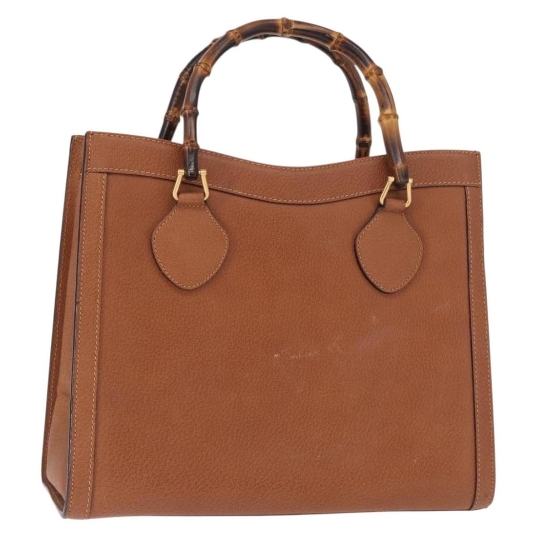 Gucci bamboo leather tote bag brown gold Italy 002 2853 0260 0: Gucci bamboo leather tote bag brown gold Italy 002 2853 0260 0 This GUCCI Bamboo Tote Bag is crafted from brown and gold leather and features the brand's iconic bamboo handles. Made in Italy, the tote