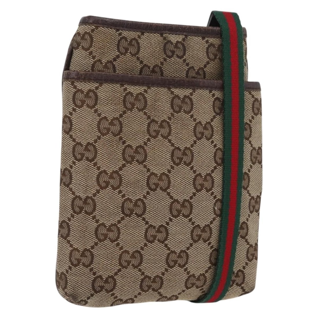 Gucci GG Canvas Beige Sherry Web Shoulder Bag Model 141863 Italy: Gucci GG Canvas Beige Sherry Web Shoulder Bag Model 141863 Italy This is a Gucci GG Canvas Web Sherry Line shoulder bag in beige, designed for women. The bag features the signature GG canvas exterior 