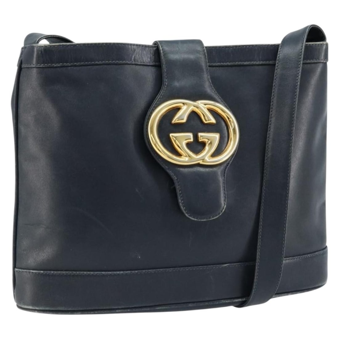 Gucci Black Gold Leather Shoulder Bag Italy 23 01 1633: Gucci Black Gold Leather Shoulder Bag Italy 23 01 1633 This GUCCI shoulder bag features a black and gold leather exterior and is designed for women. The bag measures approximately 28 cm in width, 23 c
