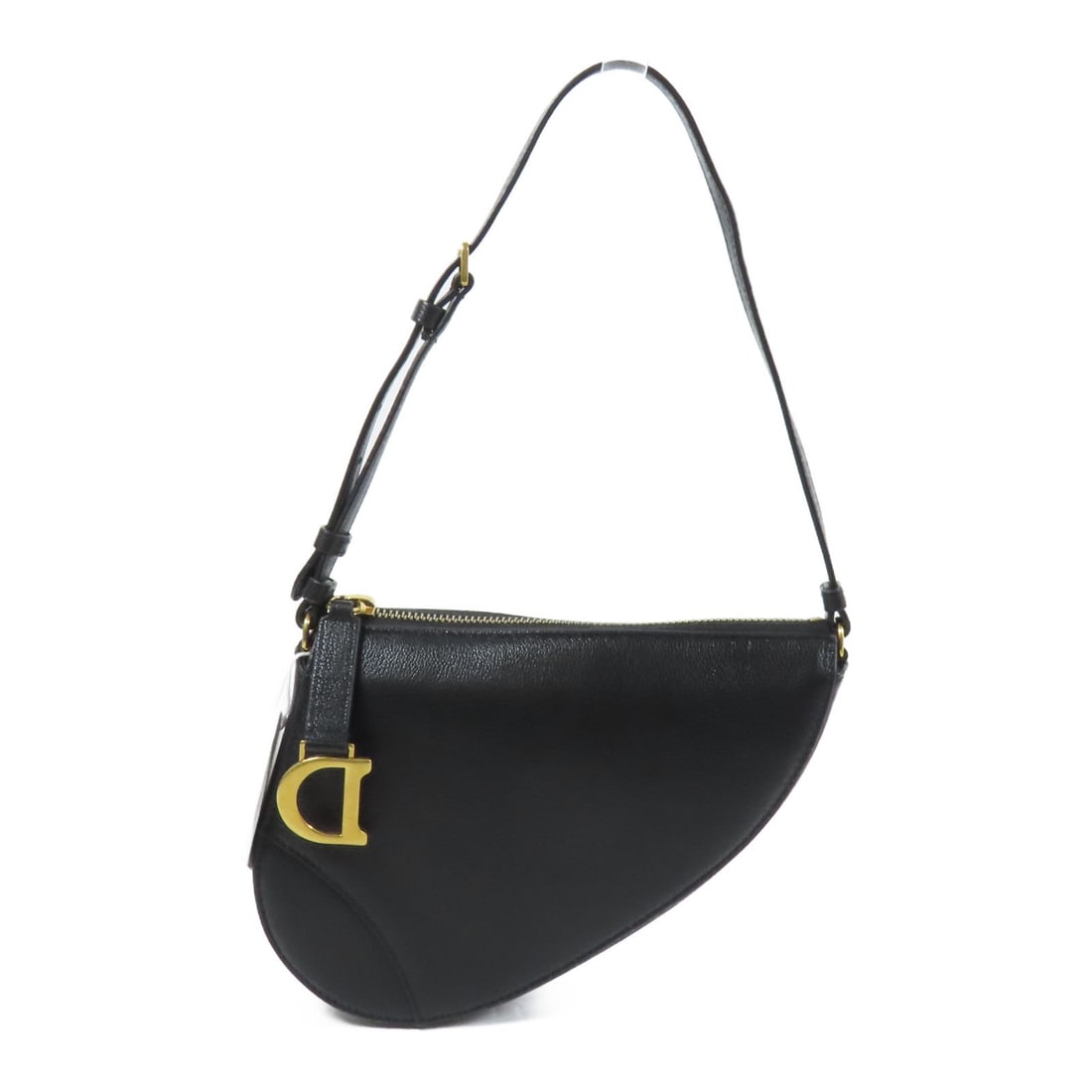 Dior Saddle Black Goatskin Shoulder Bag GHW: Dior Saddle Black Goatskin Shoulder Bag GHW This Christian Dior Saddle Rodeo shoulder bag is expertly crafted from black goatskin leather, offering a luxurious and durable exterior. Designed for women