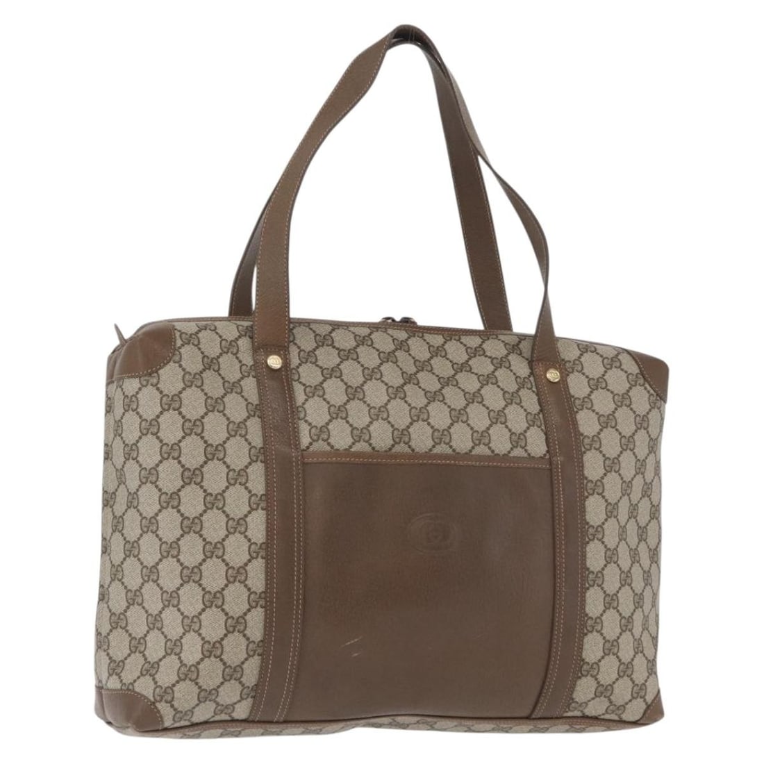 Gucci Beige GG Supreme PVC Leather Tote Bag Italy: Gucci Beige GG Supreme PVC Leather Tote Bag Italy This GUCCI GG Supreme tote bag is crafted from beige PVC leather and GG canvas, offering a spacious and practical design. Made in Italy, it features a
