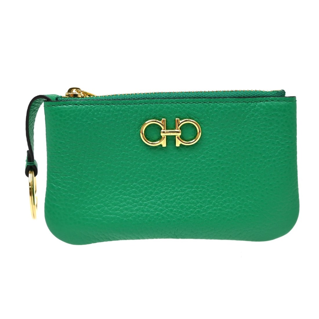 Salvatore Ferragamo Green Gancini Logo Coin Wallet: Salvatore Ferragamo Green Gancini Logo Coin Wallet This Salvatore Ferragamo coin wallet features the iconic Gancini logo accent in a stylish green color. Designed for women, it offers a compact and el