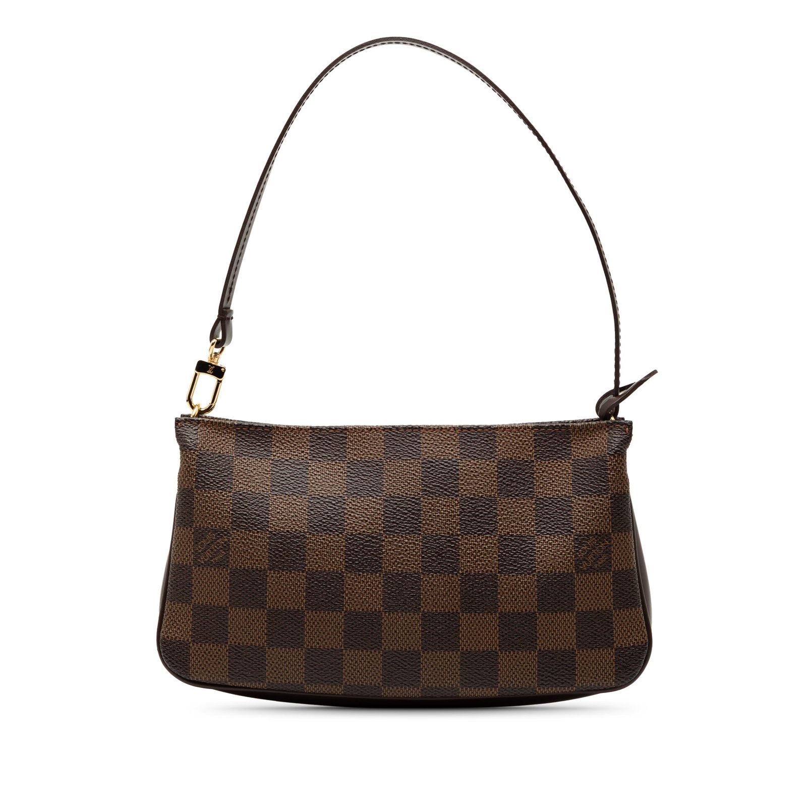Louis Vuitton Navona Damier Ebene Canvas Shoulder Bag Brown France: Louis Vuitton Navona Damier Ebene Canvas Shoulder Bag Brown France This Louis Vuitton Damier Ebene Navona features a signature Damier Ebene canvas body with leather trim, a flat leather strap, and a t