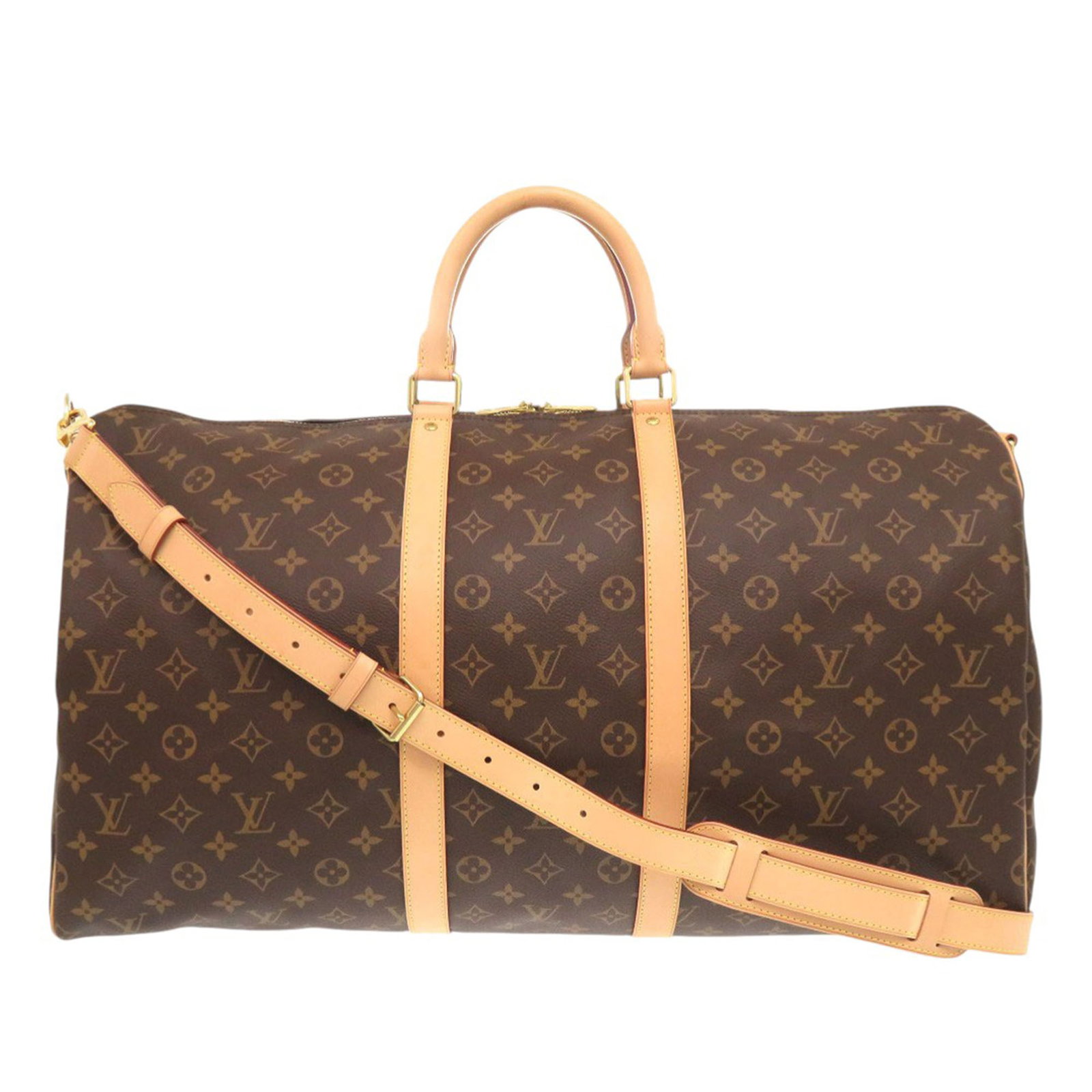Louis Vuitton Keepall 55 Monogram Canvas Duffle Bag: Louis Vuitton Keepall 55 Monogram Canvas Duffle Bag The Louis Vuitton Monogram Keepall Bandouliere 55 is crafted with the iconic monogram canvas and features rolled leather handles, a detachable shoul