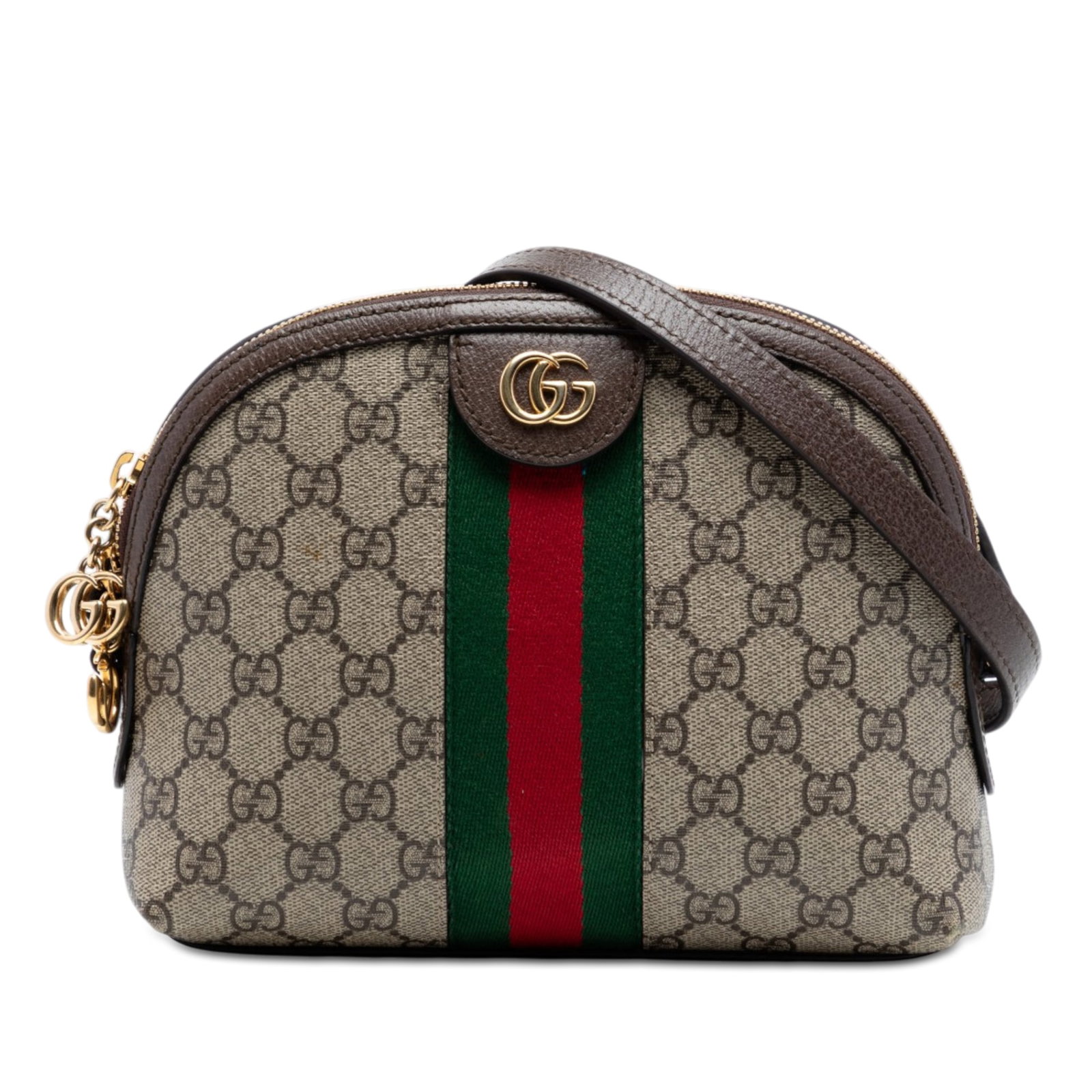 Gucci Ophidia Dome Crossbody Bag GG Supreme Web Beige: Gucci Ophidia Dome Crossbody Bag GG Supreme Web Beige This Gucci Small GG Supreme Web Ophidia Dome Crossbody bag features a coated canvas body with leather trim and signature web detail. It has an adj