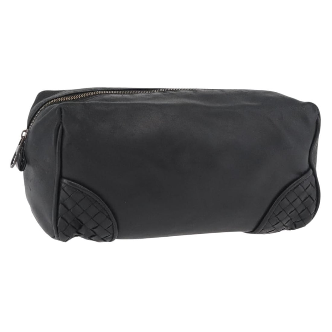Black Leather Bottega Veneta Women Clutch Bag Italy: Black Leather Bottega Veneta Women Clutch Bag Italy This Bottega Veneta clutch bag is crafted from black leather and designed for women. The compact silhouette features approximate dimensions of 24 cm