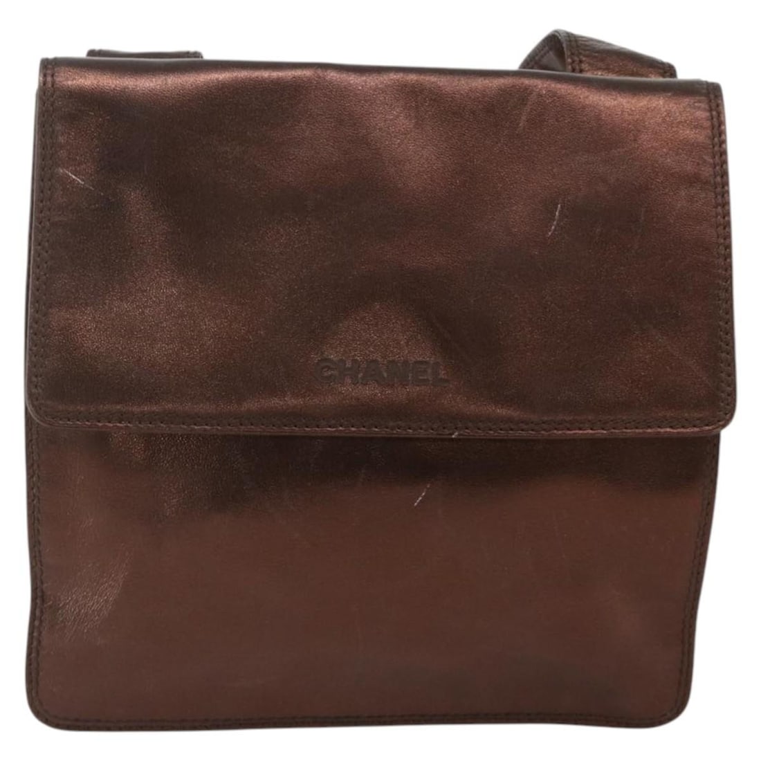 Brown Leather Messenger With Vintage Logo Flap by Chanel (1 of 18)