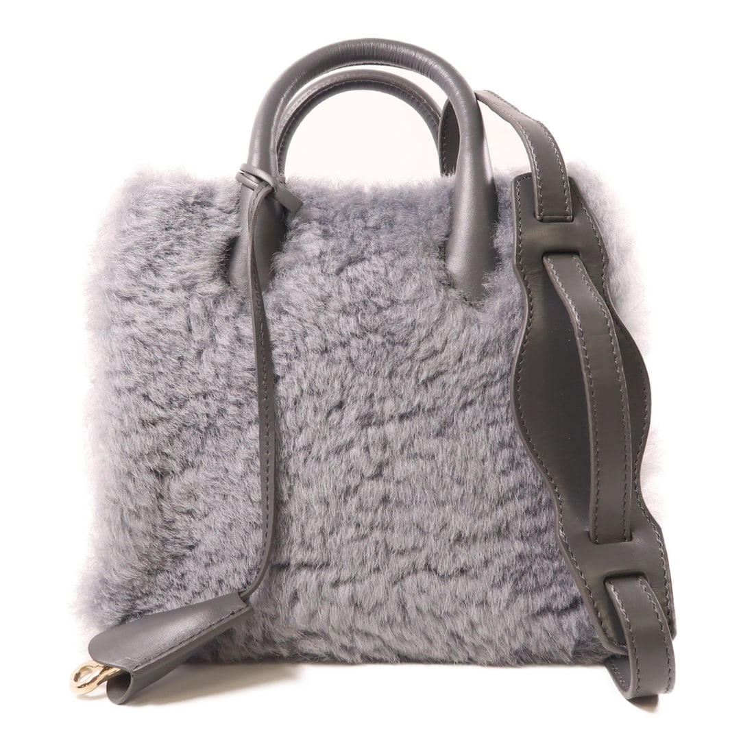 Balenciaga Padlock Mini Wool Leather Shoulder Bag Gray: Balenciaga Padlock Mini Wool Leather Shoulder Bag Gray This BALENCIAGA Padlock Nude Mini 2 Way Shoulder Bag features a stylish and versatile design crafted from gray wool with leather accents. Designe