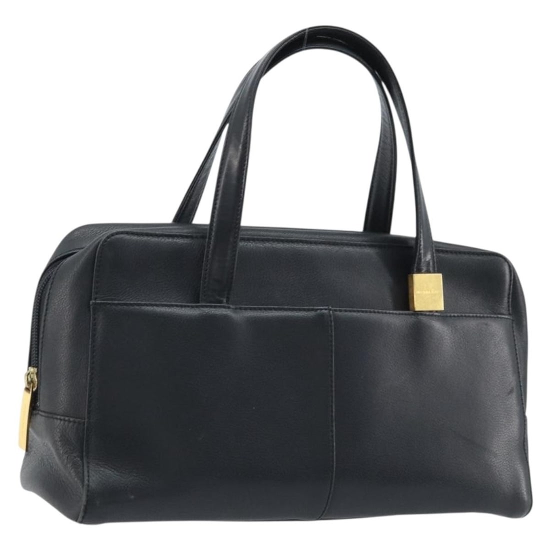 Burberry Black Leather Women's Handbag with Gold Accents: Burberry Black Leather Women's Handbag with Gold Accents This Burberry handbag for women features a black and gold leather exterior with a structured silhouette. The bag is crafted from leather and ha