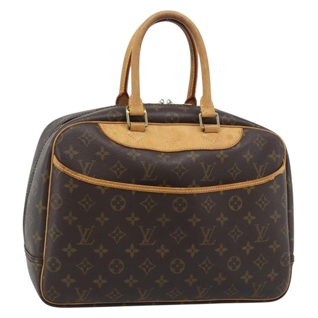 Louis Vuitton Deauville Monogram Canvas Handbag: Louis Vuitton Deauville Monogram Canvas Handbag This Louis Vuitton Deauville Handbag features the iconic monogram canvas in brown and is designed for women. Crafted in France, it offers a spacious int