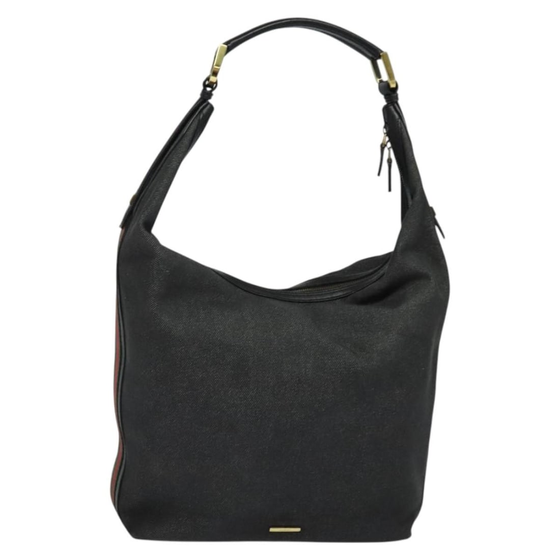 GUCCI 73884 Canvas Black Gold Shoulder Bag Italy: GUCCI 73884 Canvas Black Gold Shoulder Bag Italy This is a Gucci Web Sherry Line shoulder bag crafted from canvas in black and gold tones. Made in Italy, the bag features a spacious main compartment a