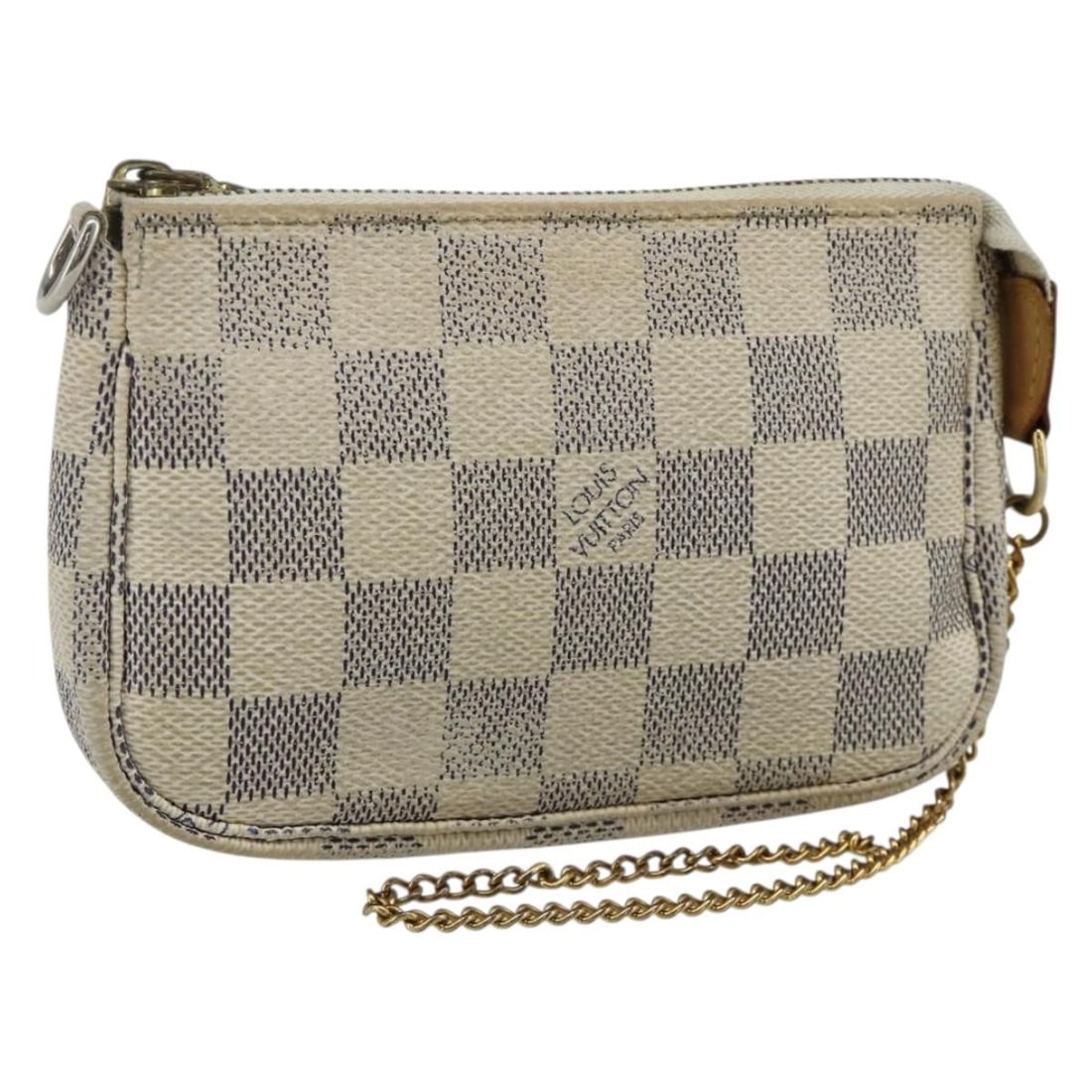 Louis Vuitton Damier Azur Mini Pochette Accessoires N63005: Louis Vuitton Damier Azur Mini Pochette Accessoires N63005 This Louis Vuitton Damier Azur Mini Pochette Accessoires pouch is crafted from Damier Azur canvas and features a compact, elegant design. Mad