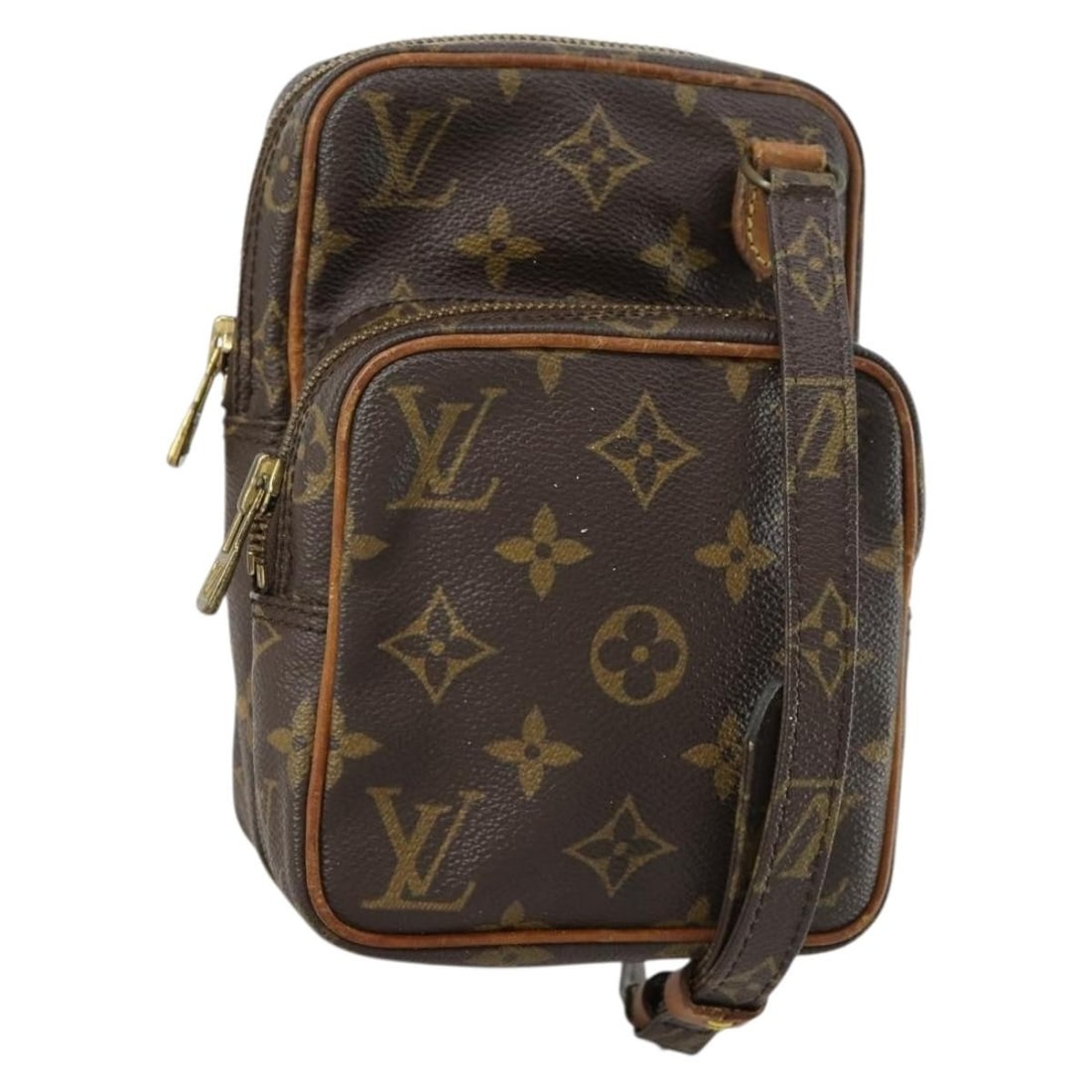 Pre-Owned Louis Vuitton Mini Amazone Canvas Shoulder Bag Brown: Pre-Owned Louis Vuitton Mini Amazone Canvas Shoulder Bag Brown This pre-owned Louis Vuitton Amazone shoulder bag is crafted from brown monogram canvas and designed for women. It features a compact siz