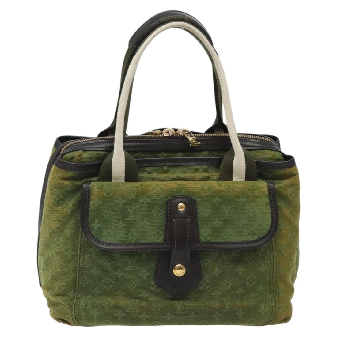 Louis Vuitton Mary Kate khaki canvas handbag: Louis Vuitton Mary Kate khaki canvas handbag This Louis Vuitton Sac Mary Kate Handbag in the Mini Lin collection features a khaki canvas exterior with leather handles. The bag is designed for women an