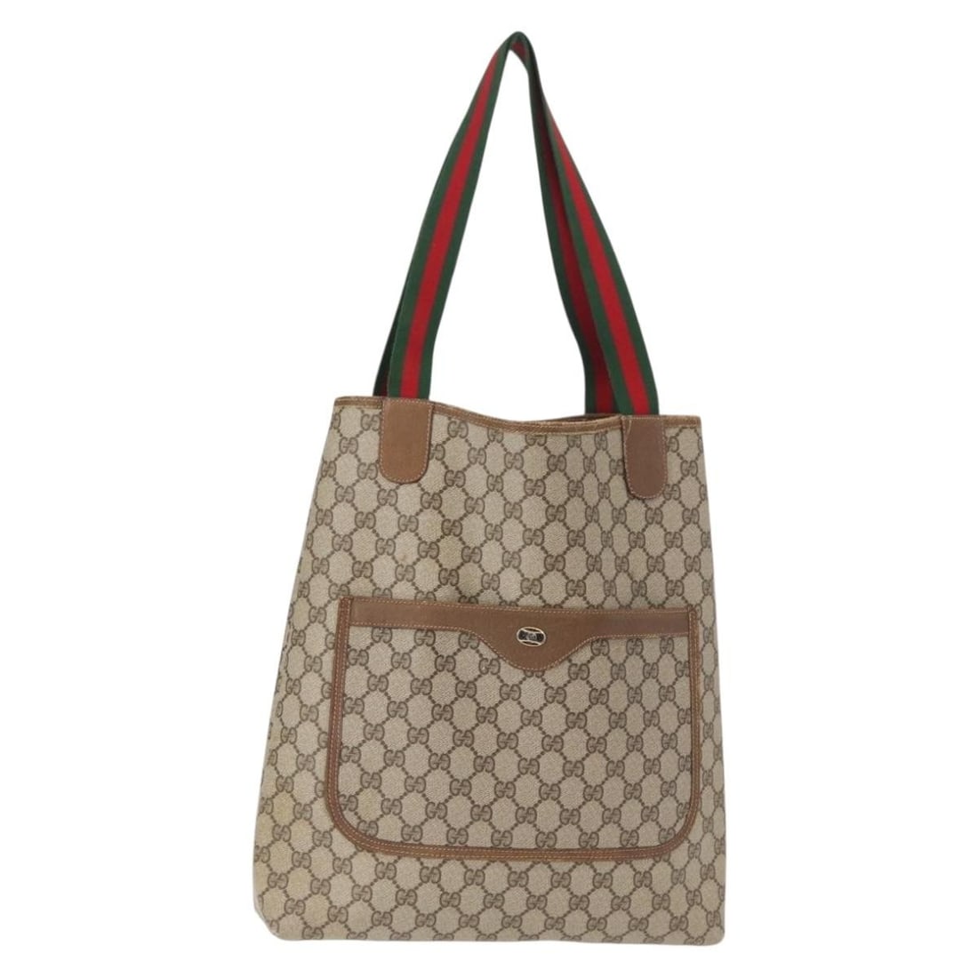 GUCCI GG Supreme Sherry Line Tote Bag Beige Gold 39 02 003 Auth (1 of 18)