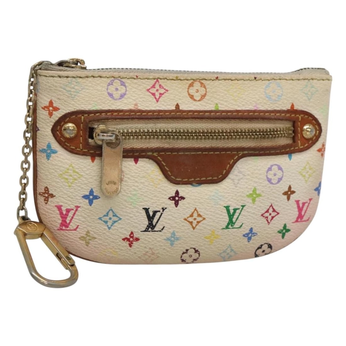 Louis Vuitton Multicolor Canvas Pochette MM White M60028: Louis Vuitton Multicolor Canvas Pochette MM White M60028 This Louis Vuitton Monogram Multicolor Pochette MM Pouch in white features the iconic Monogram Multicolor canvas and is designed for women. The