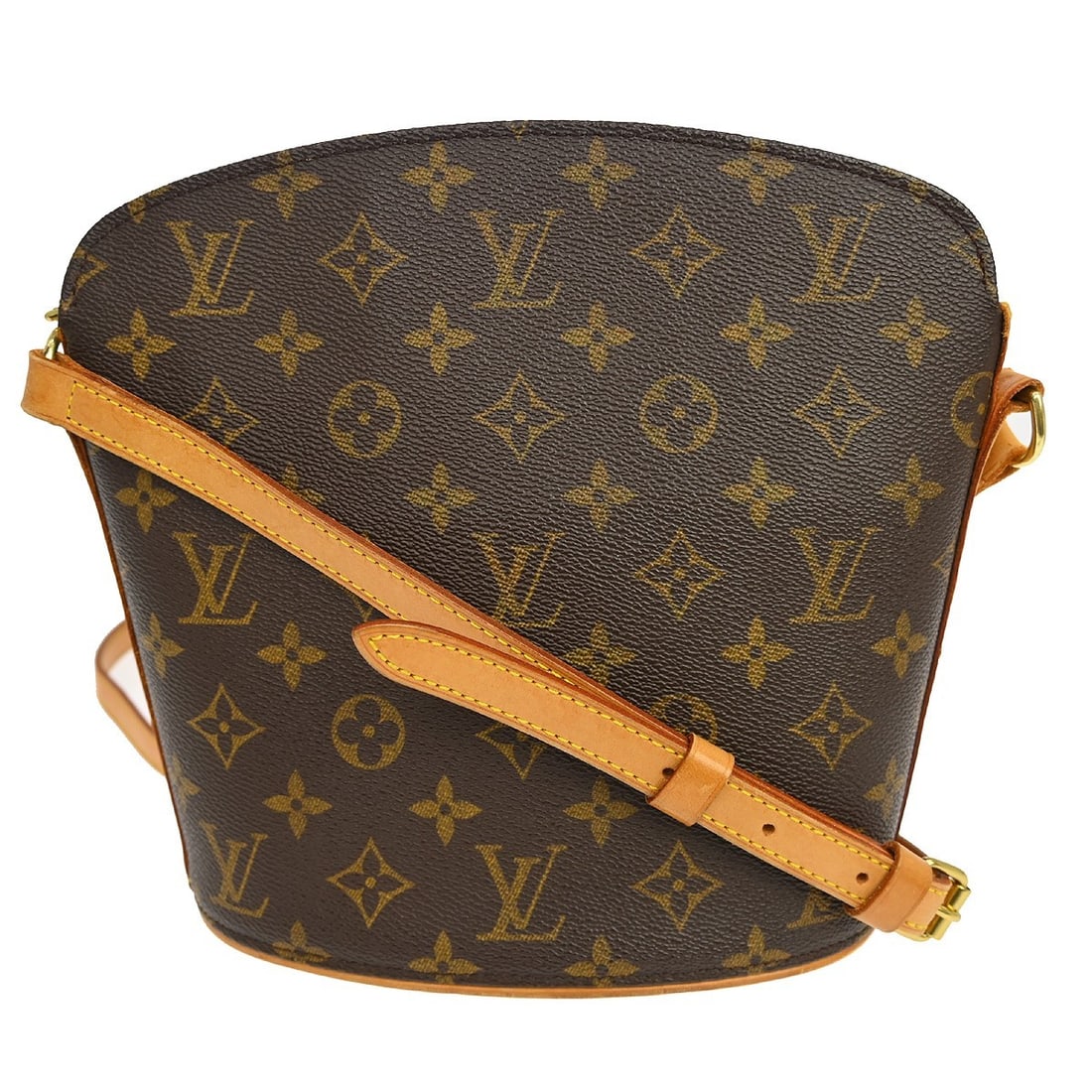 Louis Vuitton Drouot Monogram Crossbody Shoulder Bag M51290: Louis Vuitton Drouot Monogram Crossbody Shoulder Bag M51290 This Louis Vuitton Drouot shoulder bag features the iconic monogram canvas and brown leather exterior, complemented by a beige adjustable cr