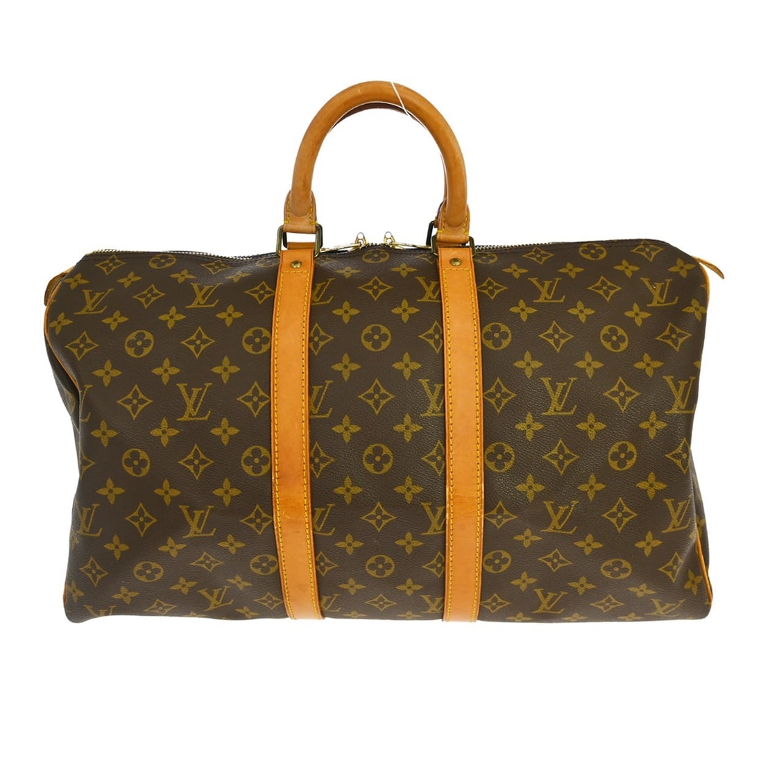 Louis Vuitton Keepall Monogram Canvas Travel Bag: Louis Vuitton Keepall Monogram Canvas Travel Bag This Louis Vuitton Keepall Bag features the iconic monogram canvas in a classic brown color. Designed for unisex use, the bag offers ample space and is