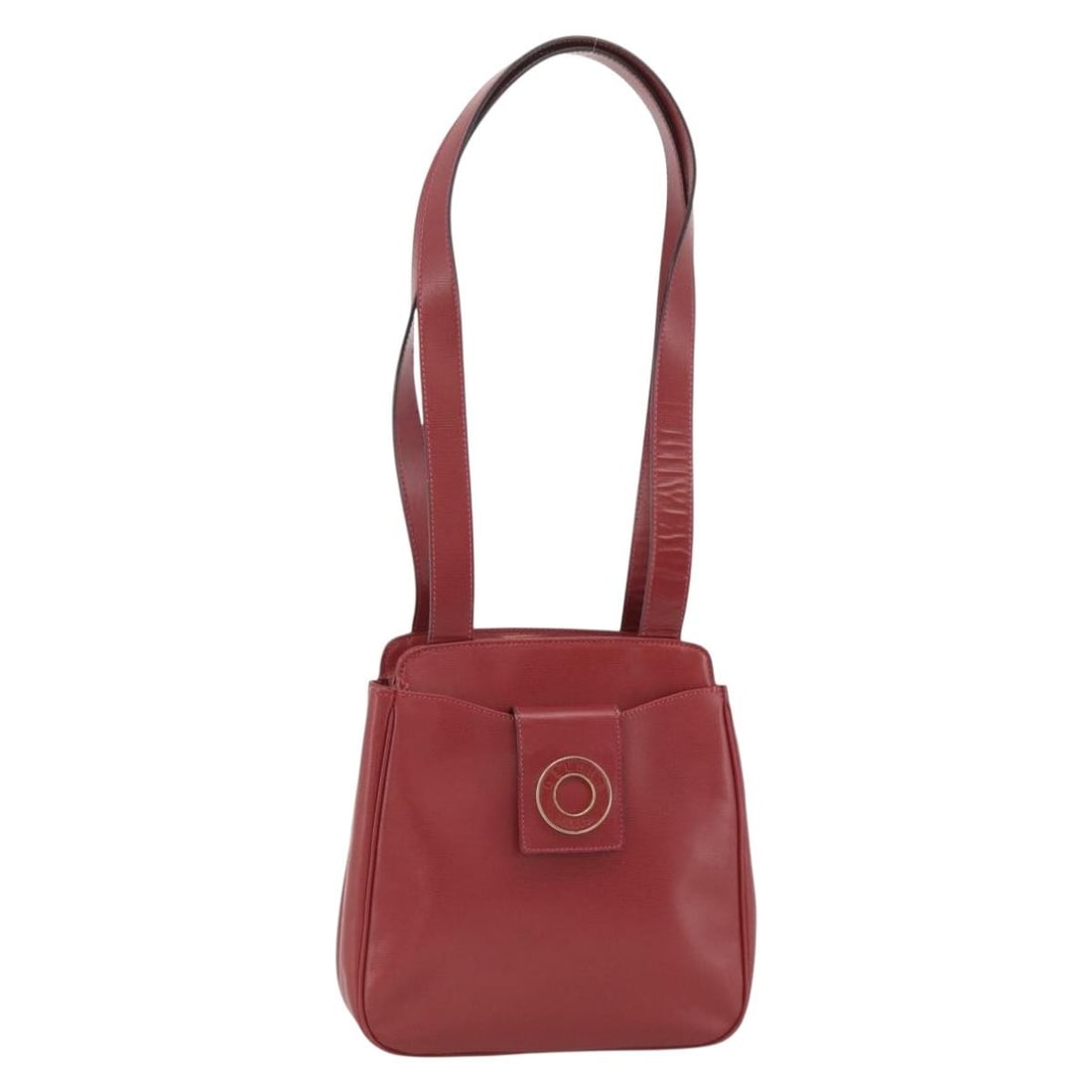 Celine Circle Logo Gold Leather Shoulder Bag 22cm x 23cm x 7cm: Celine Circle Logo Gold Leather Shoulder Bag 22cm x 23cm x 7cm This Celine Circle Logo bag is crafted from leather in a gold color, designed for women. The bag features a structured silhouette with mi
