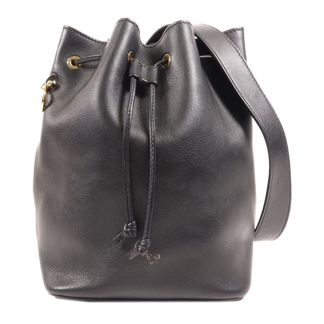 FENDI Black Calfskin GHW Women Shoulder Bag: FENDI Black Calfskin GHW Women Shoulder Bag This Fendi shoulder bag is crafted from black calfskin leather and features gold-tone hardware. Made in Italy, it offers a classic design with a structured 