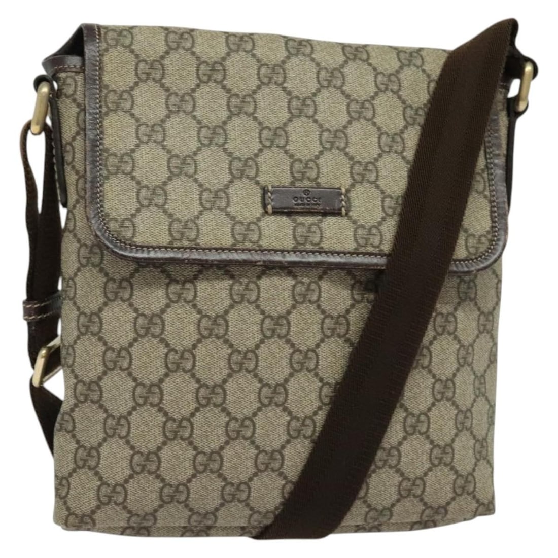 GUCCI GG Supreme Beige Silver Shoulder Bag PVC 223666 Italy Auth: GUCCI GG Supreme Beige Silver Shoulder Bag PVC 223666 Italy Auth Elevate your style with this GUCCI GG Supreme Shoulder Bag, crafted from durable PVC leather in a sophisticated beige and silver color 
