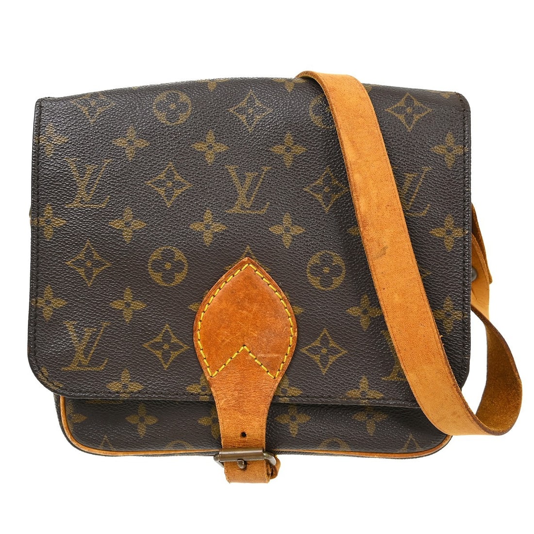 Louis Vuitton Cartouchiere Brown Monogram Canvas Handbag: Louis Vuitton Cartouchiere Brown Monogram Canvas Handbag This Louis Vuitton Cartouchiere Handbag features the iconic monogram canvas in brown, designed specifically for women. Crafted in France, the b