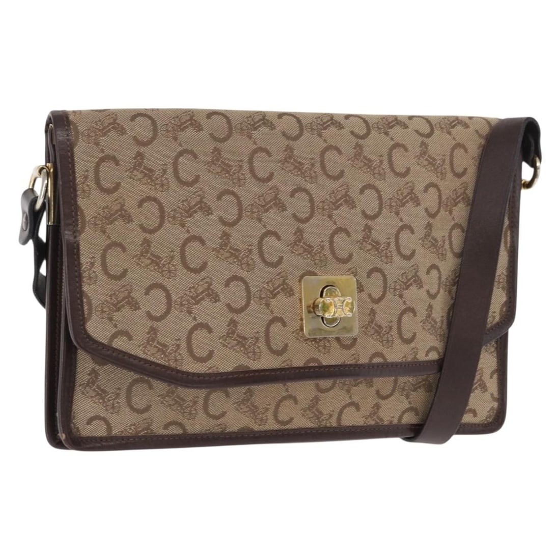 Beige Canvas Celine Sulky Shoulder Bag Gold Accents France: Beige Canvas Celine Sulky Shoulder Bag Gold Accents France This Celine C Sulky shoulder bag features a beige and gold canvas exterior with a classic silhouette. Designed for daily use, it includes an 