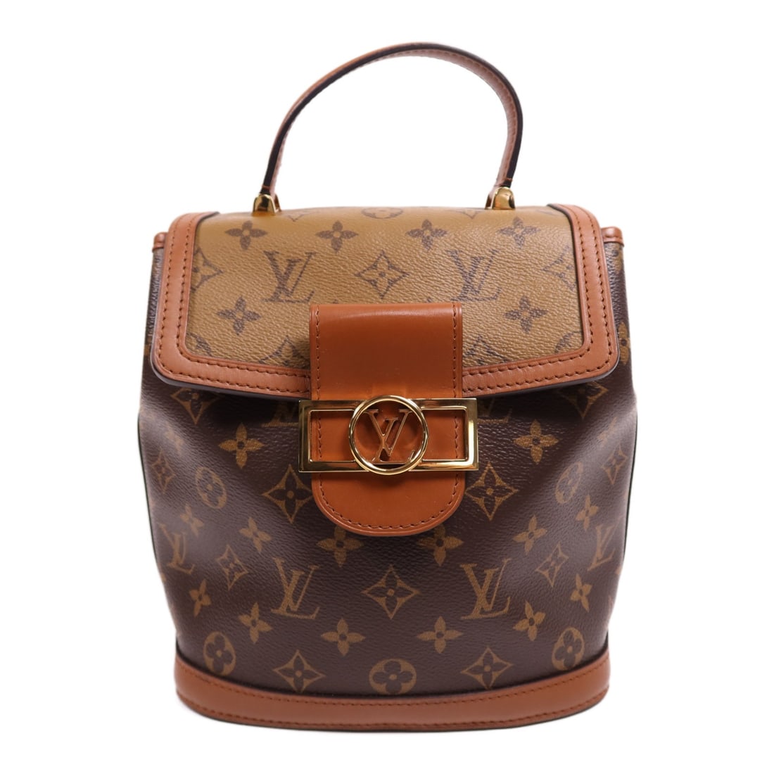 Louis Vuitton Dauphine Monogram Reverse backpack 2way shoulder bag: Louis Vuitton Dauphine Monogram Reverse backpack 2way shoulder bag This Louis Vuitton Dauphine backpack features a versatile 2-way shoulder bag design, crafted in brown PVC coated canvas with monogram