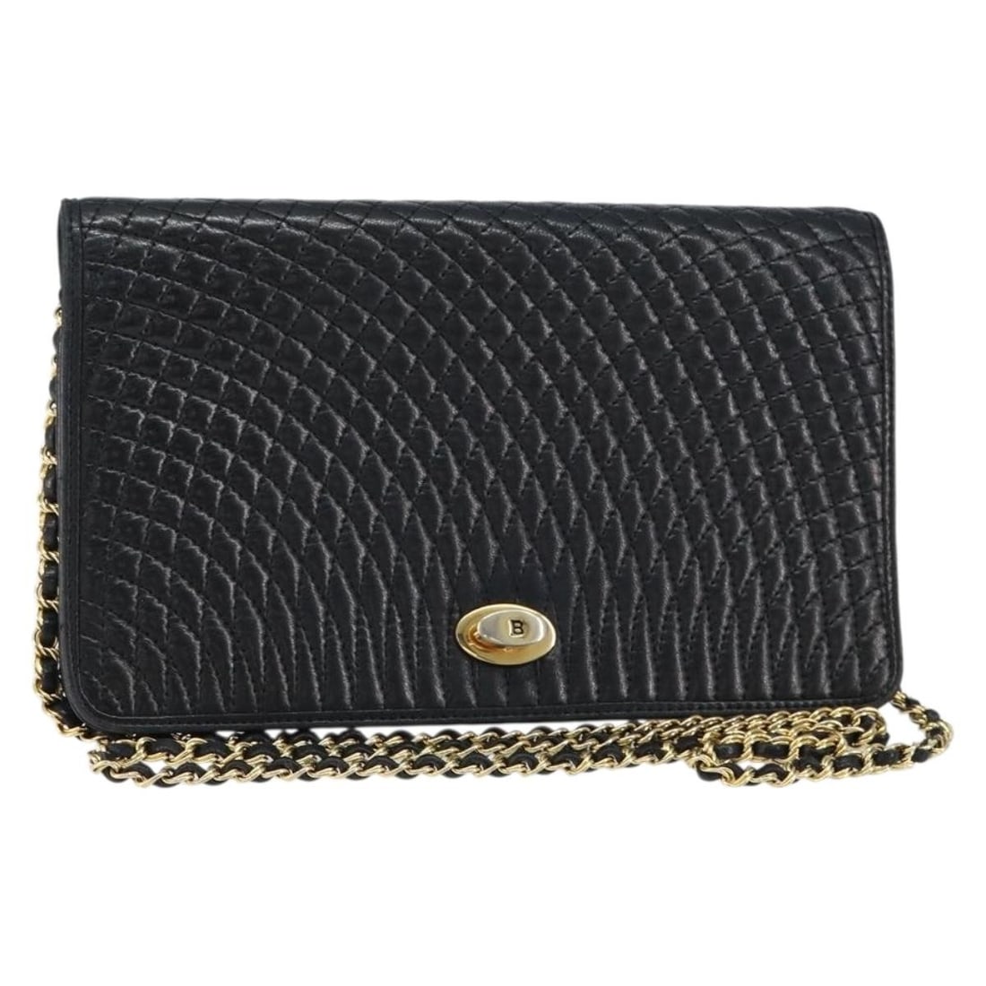 Black Leather Quilted Shoulder Bag with Chain by Bally Vintage: Black Leather Quilted Shoulder Bag with Chain by Bally Vintage This Bally vintage chain shoulder bag features quilted black leather and a classic design. The bag is designed for women and includes a c