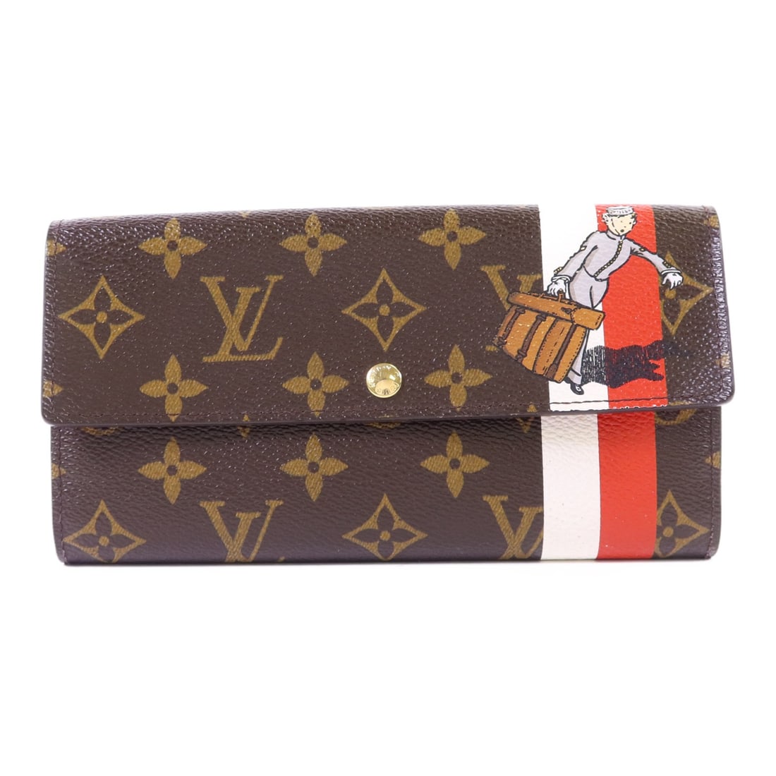 Louis Vuitton Groom Sarah Long Bifold Wallet Monogram Canvas Brown GHW: Louis Vuitton Groom Sarah Long Bifold Wallet Monogram Canvas Brown GHW This Louis Vuitton Groom Portefeuille Sarah long wallet features the iconic Monogram pattern in brown PVC coated canvas. Designed