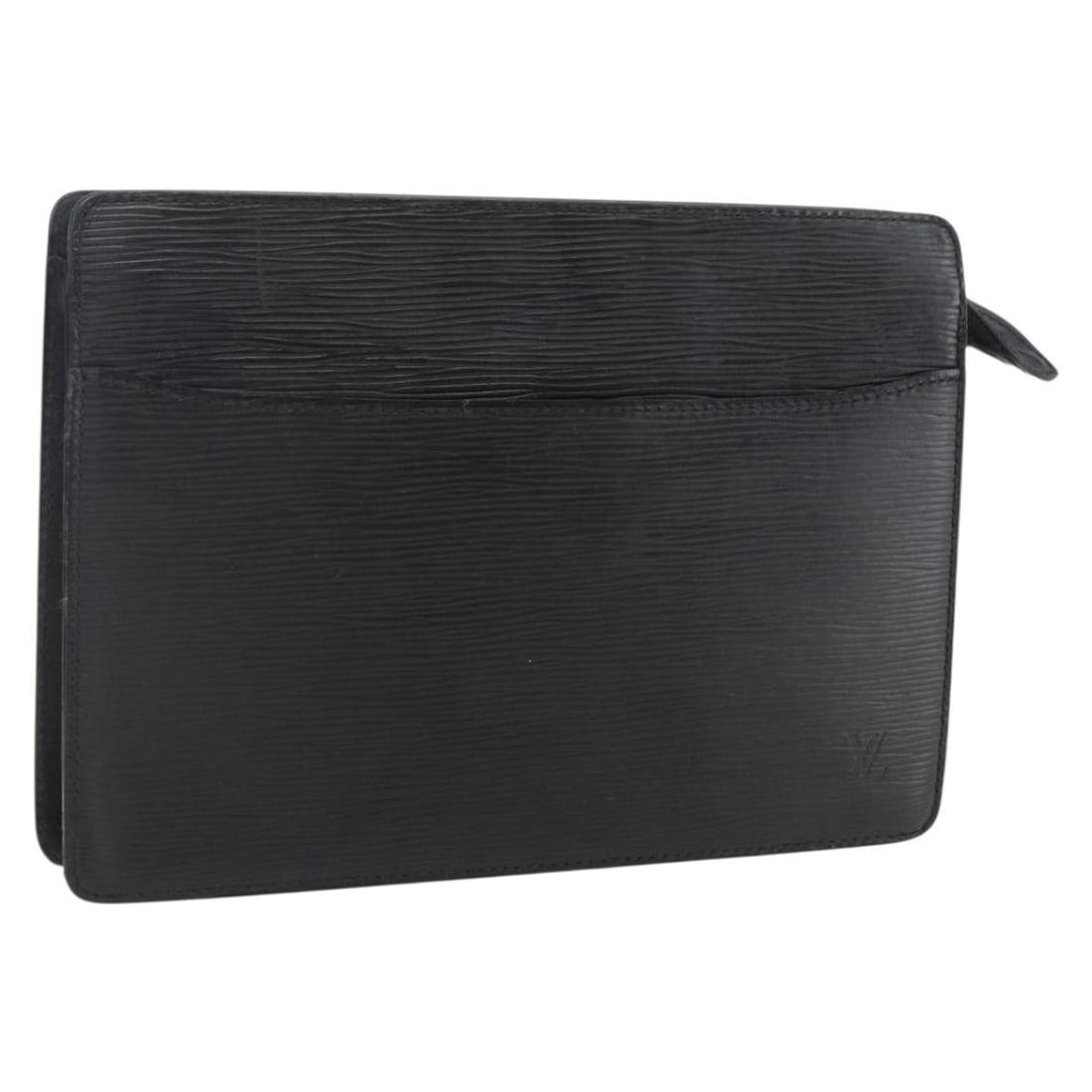 Epi Leather Pochette Homme Black Clutch Bag by Louis Vuitton M52522: Epi Leather Pochette Homme Black Clutch Bag by Louis Vuitton M52522 This Louis Vuitton Epi Pochette Homme clutch bag features a black Epi leather exterior with a sleek, structured design. The bag is m