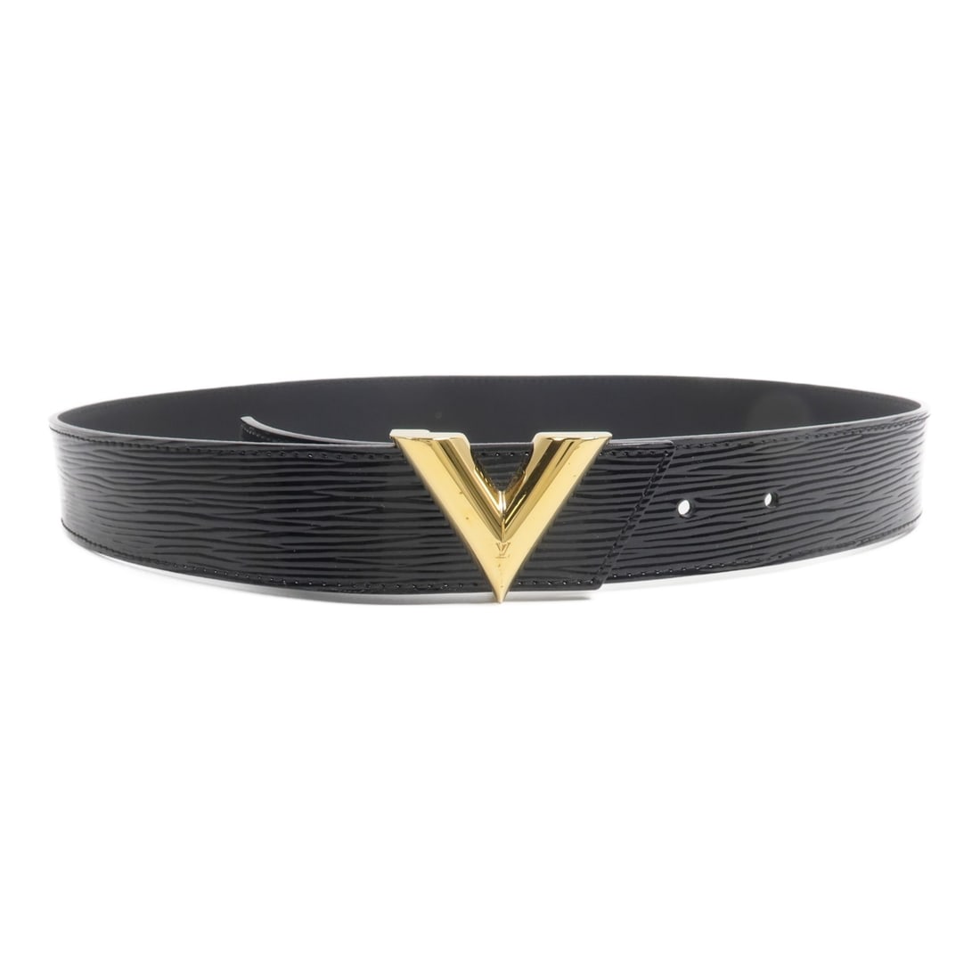 Louis Vuitton Essential V Epi Black Calfskin Belt 85CM: Louis Vuitton Essential V Epi Black Calfskin Belt 85CM This Louis Vuitton Essential V belt features a sleek design crafted from black Epi calfskin leather. Made in France, it is designed for a unisex 