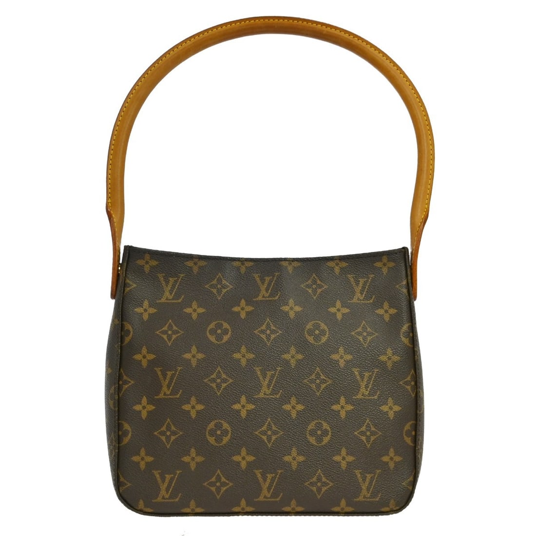 Louis Vuitton Mini Looping Monogram Canvas Top Handle Bag: Louis Vuitton Mini Looping Monogram Canvas Top Handle Bag This Louis Vuitton Looping MM handbag features the iconic monogram canvas leather exterior with a brown top handle and magnetic closure. The m