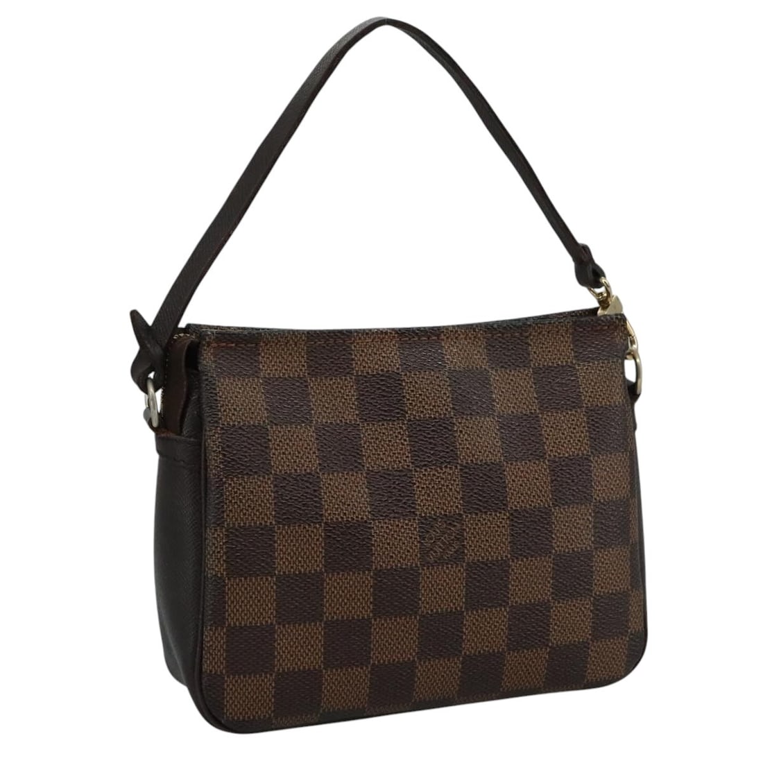 Louis Vuitton Damier Ebene Canvas Cosmetic Pouch N51982 France: Louis Vuitton Damier Ebene Canvas Cosmetic Pouch N51982 France This Louis Vuitton Damier Ebene pouch is crafted from signature Damier Ebene canvas and features a compact, rectangular silhouette. Desig