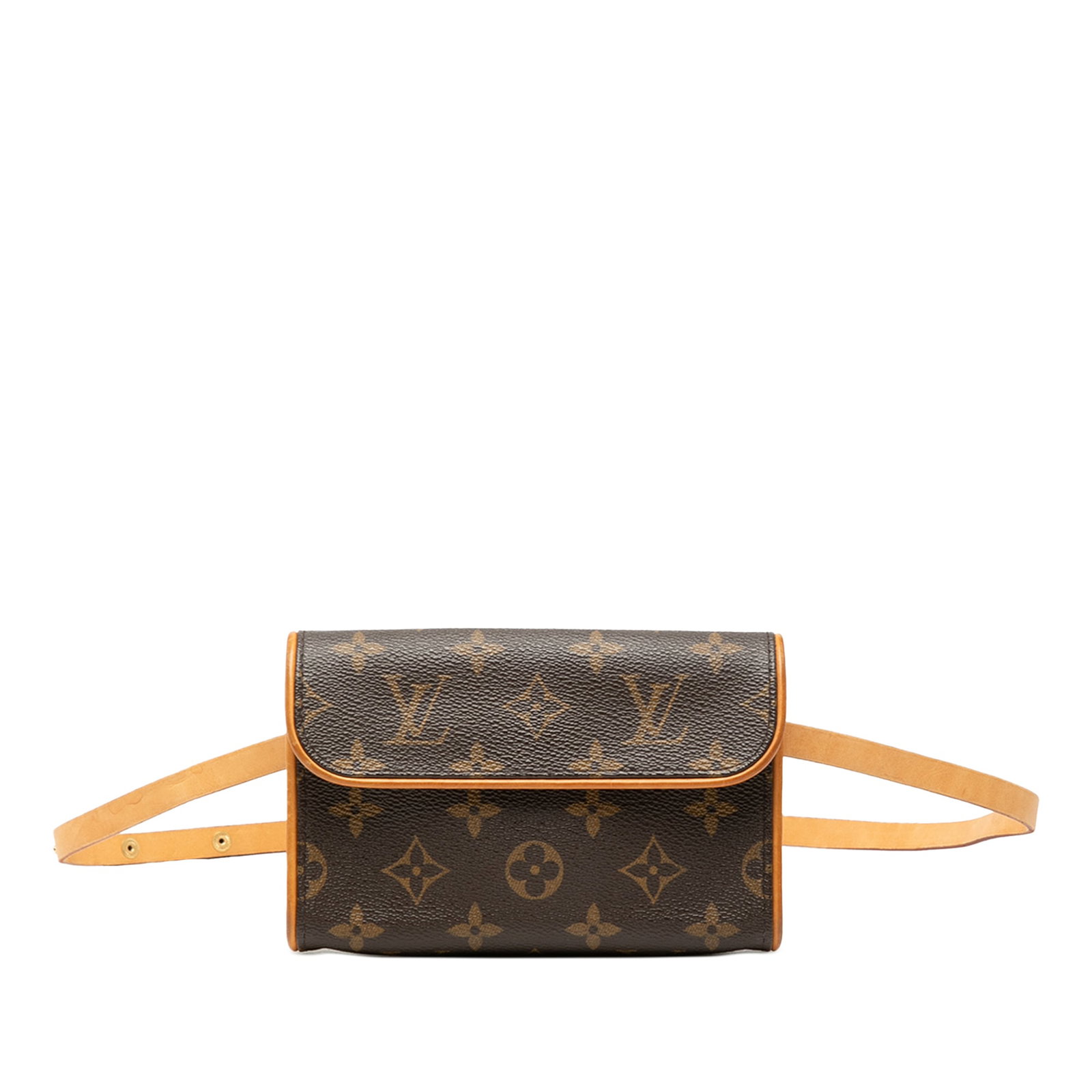 Louis Vuitton Monogram waist pouch Florentine: Louis Vuitton Monogram waist pouch Florentine The Louis Vuitton Monogram Pochette Florentine is crafted from the iconic monogram canvas with vachetta leather trim and features a flat vachetta leather 