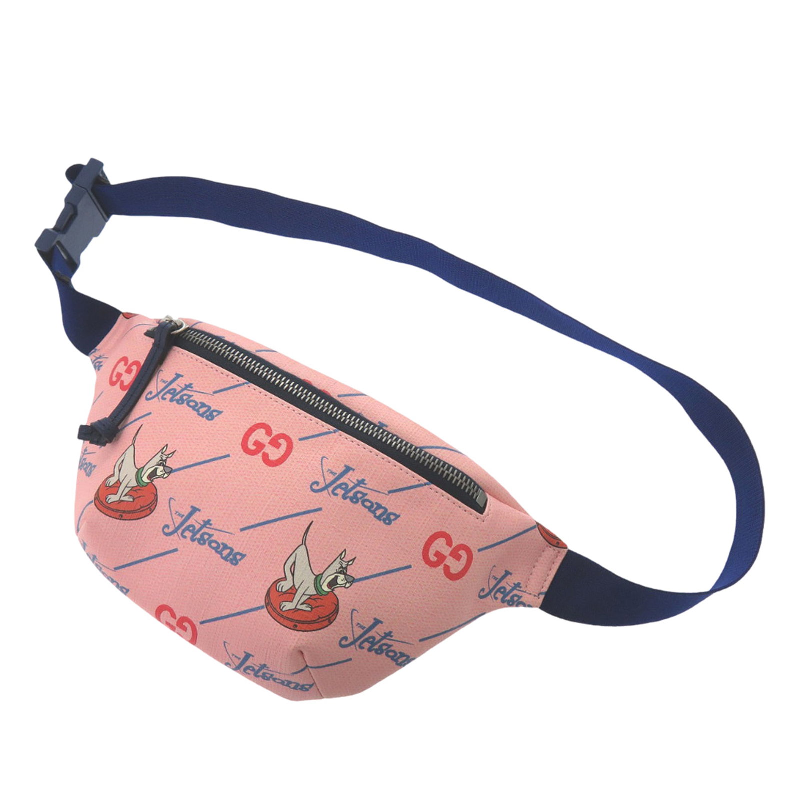 Gucci Jetsons Print Kids Belt Bag with Interlocking G Logo: Gucci Jetsons Print Kids Belt Bag with Interlocking G Logo This Gucci Kids belt bag features a printed coated canvas body with The Jetsons Interlocking G Astro motif. It is designed with a flat waist 